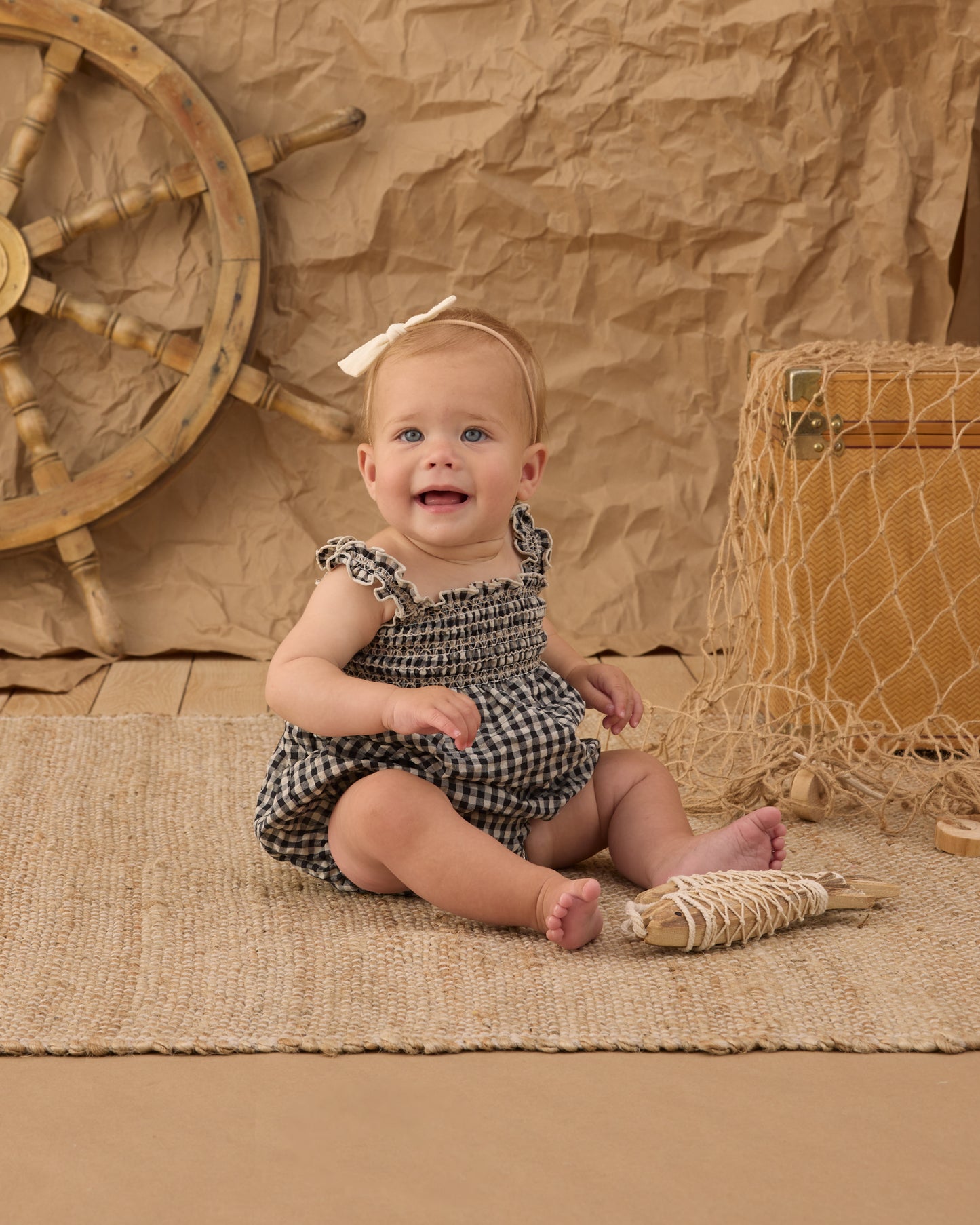 Julia Romper Black Check - Rylee + Cru | Kids Clothes | Trendy Baby Clothes | Modern Infant Outfits |