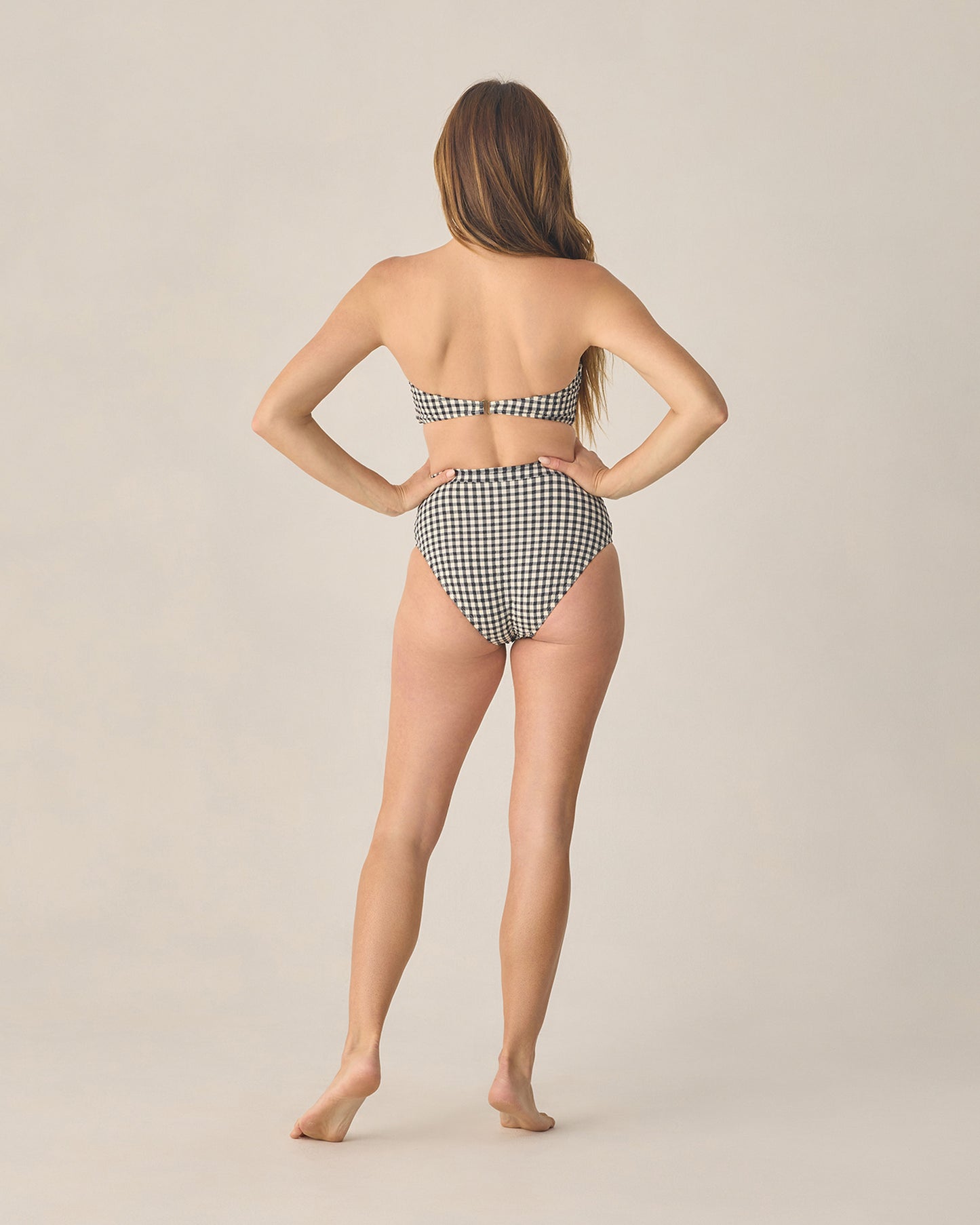 Women's Knotted Bandeau Bikini Top Black Gingham - Rylee + Cru | Kids Clothes | Trendy Baby Clothes | Modern Infant Outfits |