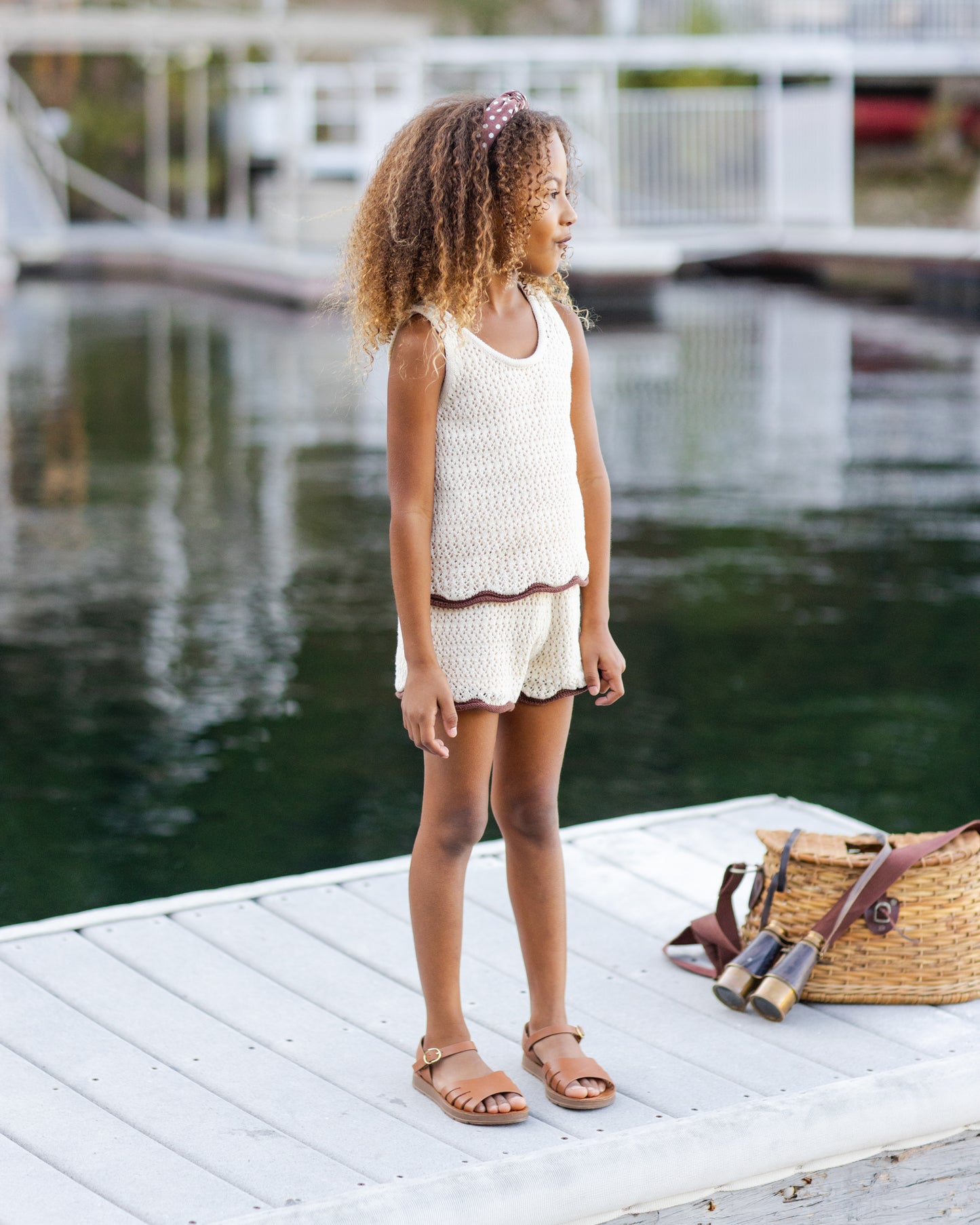 Ensemble débardeur au crochet Naturel