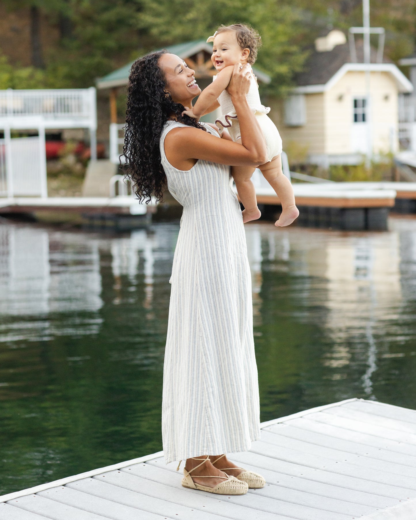 Crochet Ruffle Romper Natural