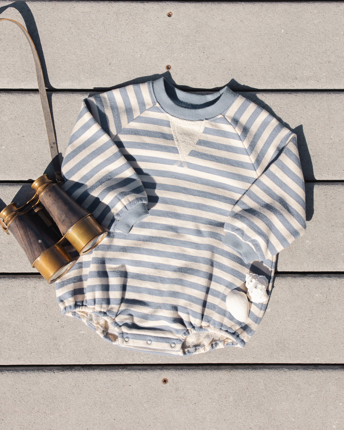 Crewneck Romper Marine Stripe