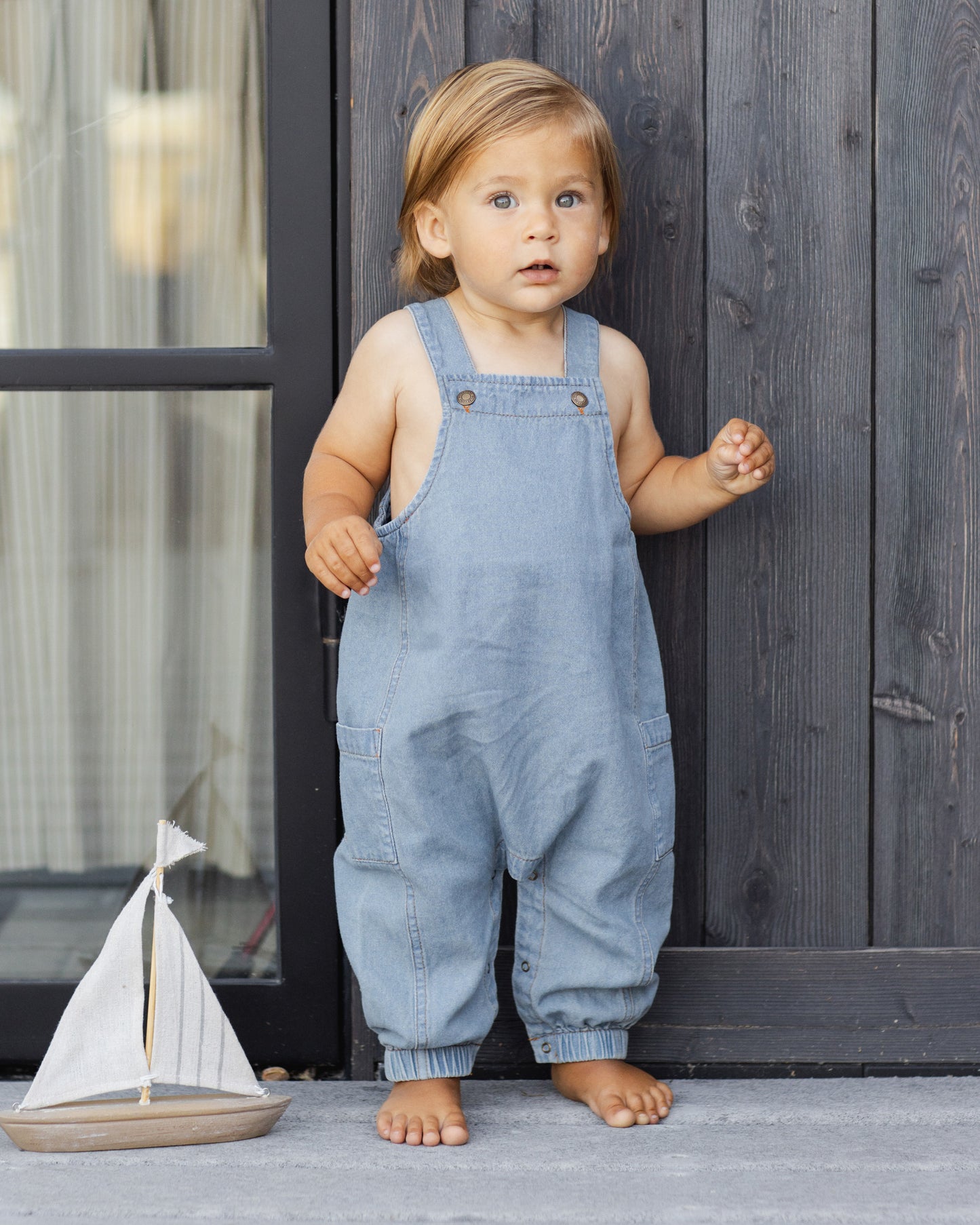 Cargo Baby Overall Washed Blue