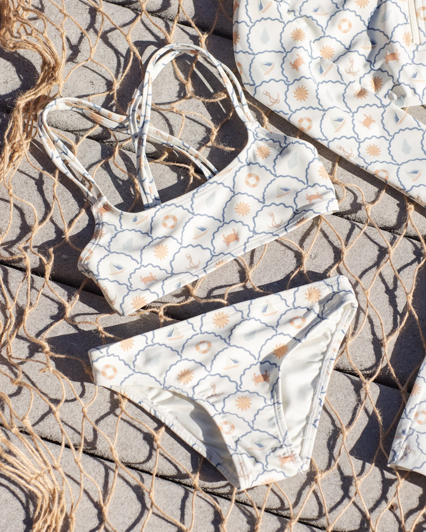 Crop Rashguard Set Nautical