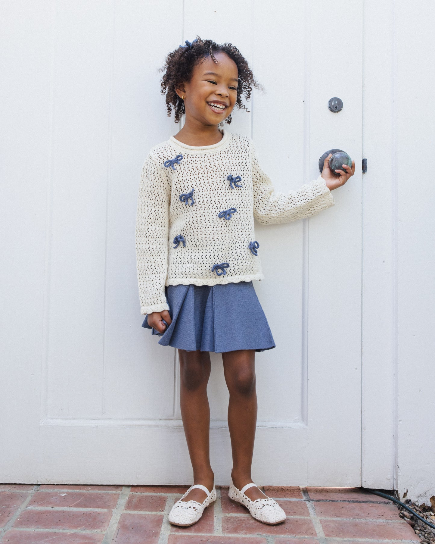 Crochet Knit Pullover Bows