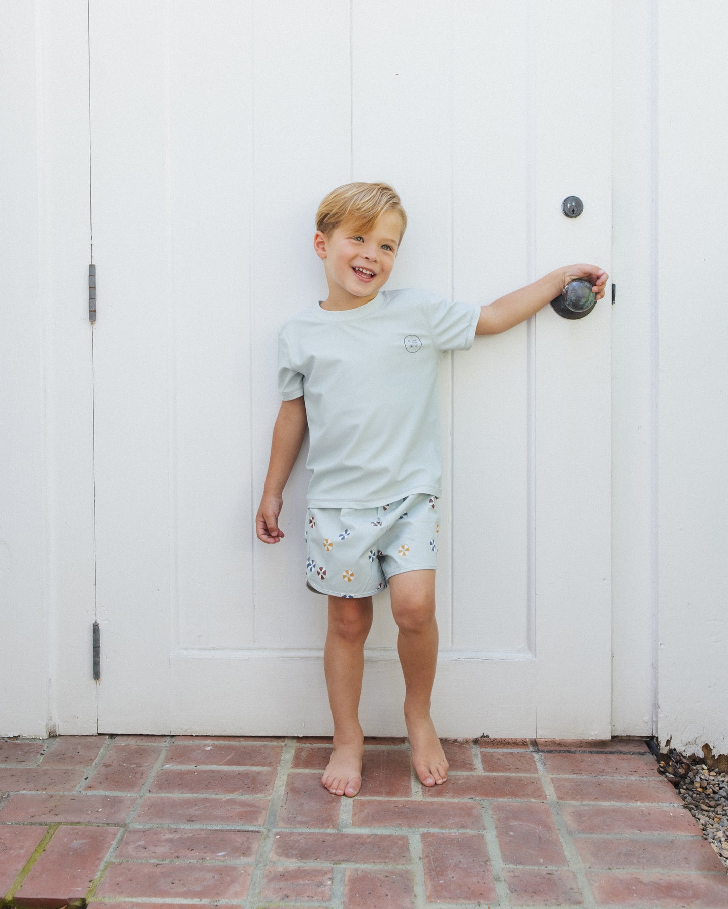 Kurzarm-Rashguard aus Seafoam