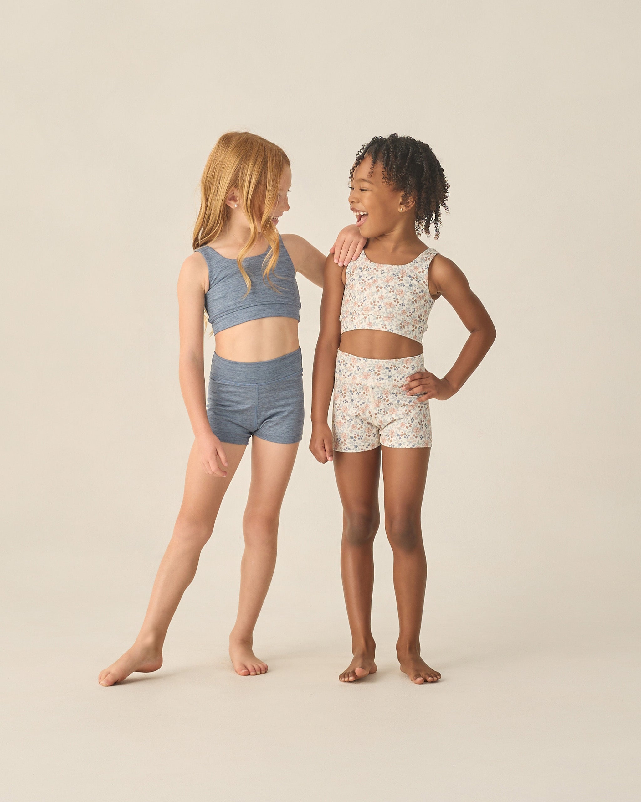 Shortie Short Heathered Marine – Rylee + Cru