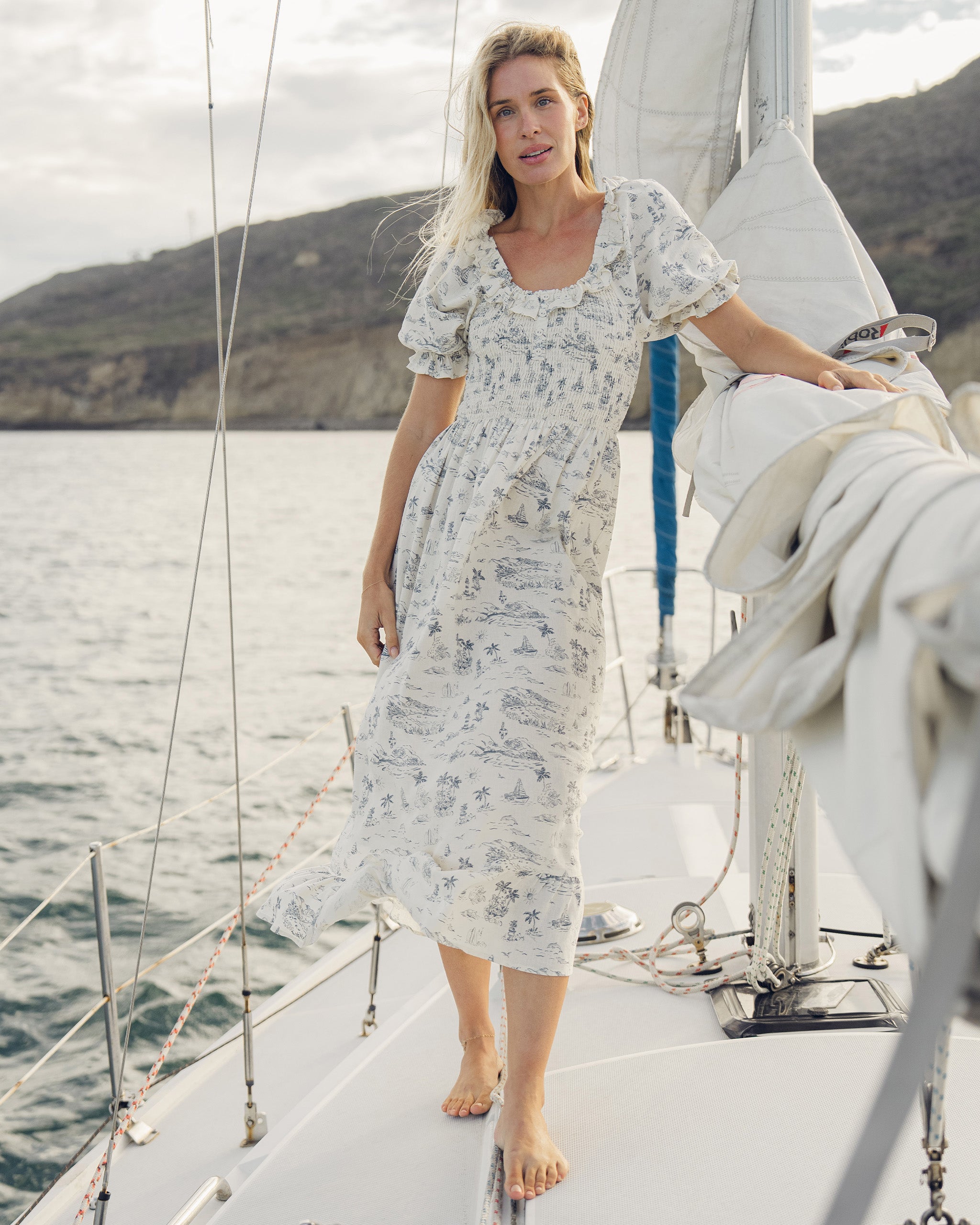 Women's Lexi Dress Ocean Toile - XS Women's Lexi Dress Ocean Toile - XS