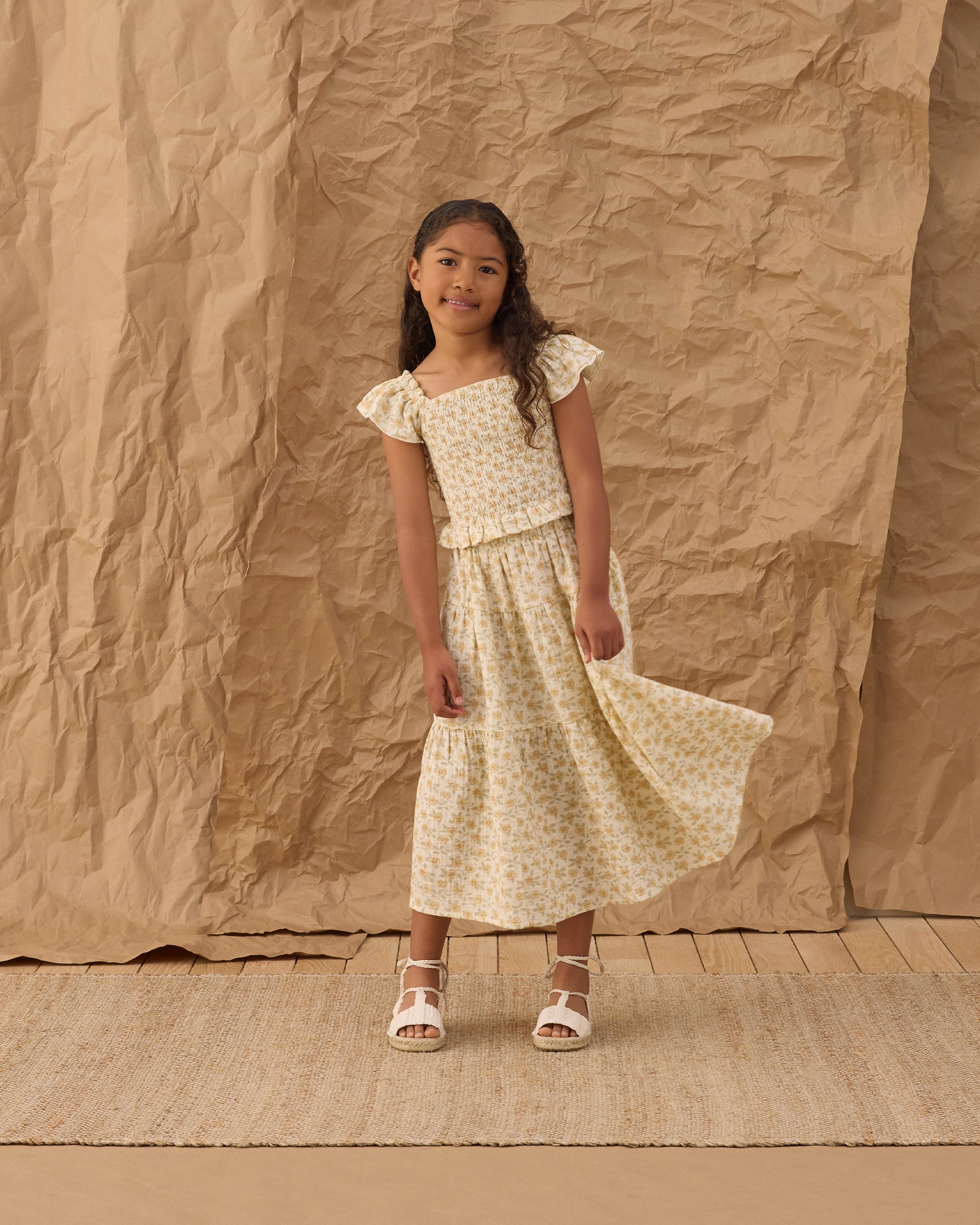Zayla Top Yellow Floral – Rylee + Cru