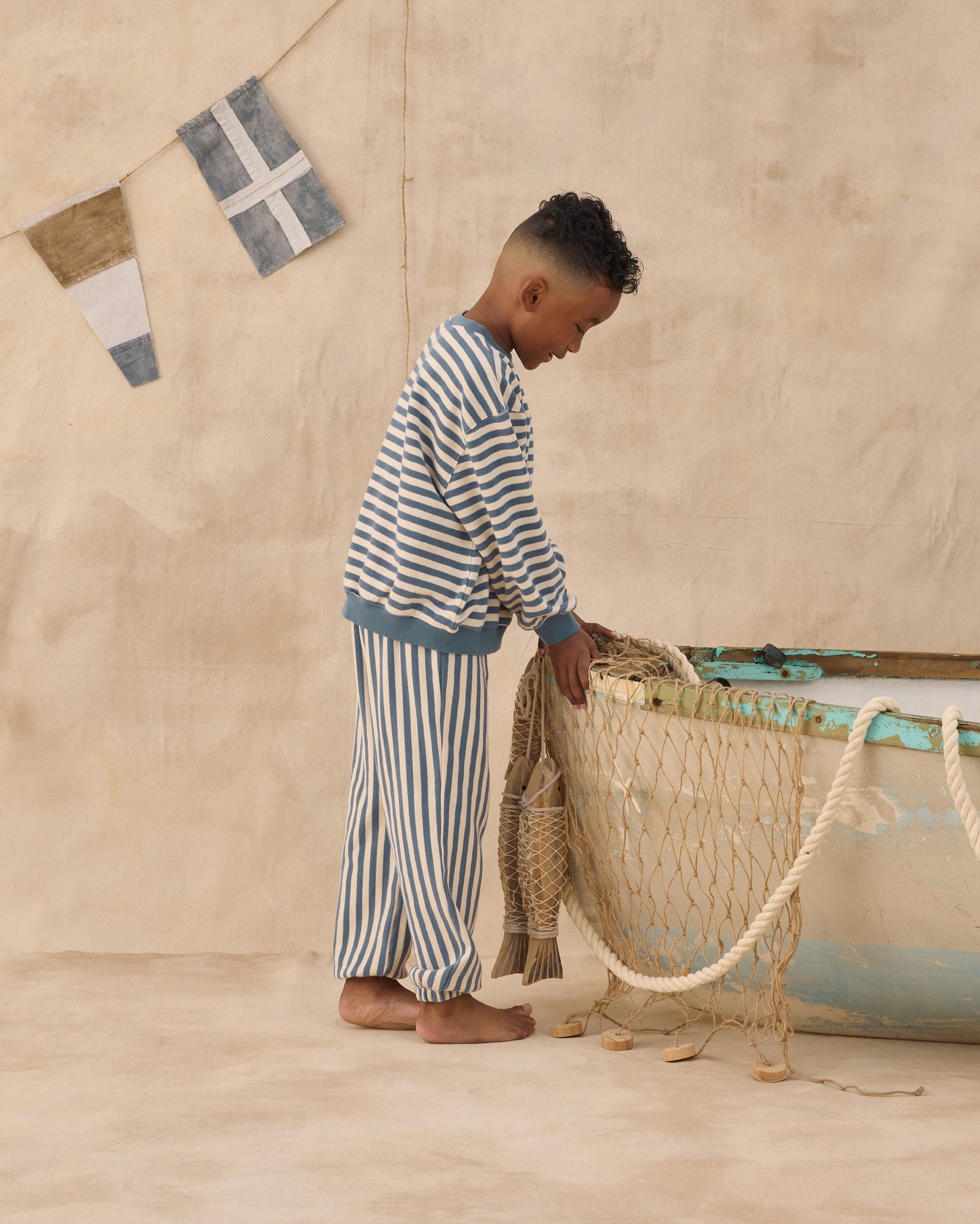 Relaxed Jogger Marine Stripe