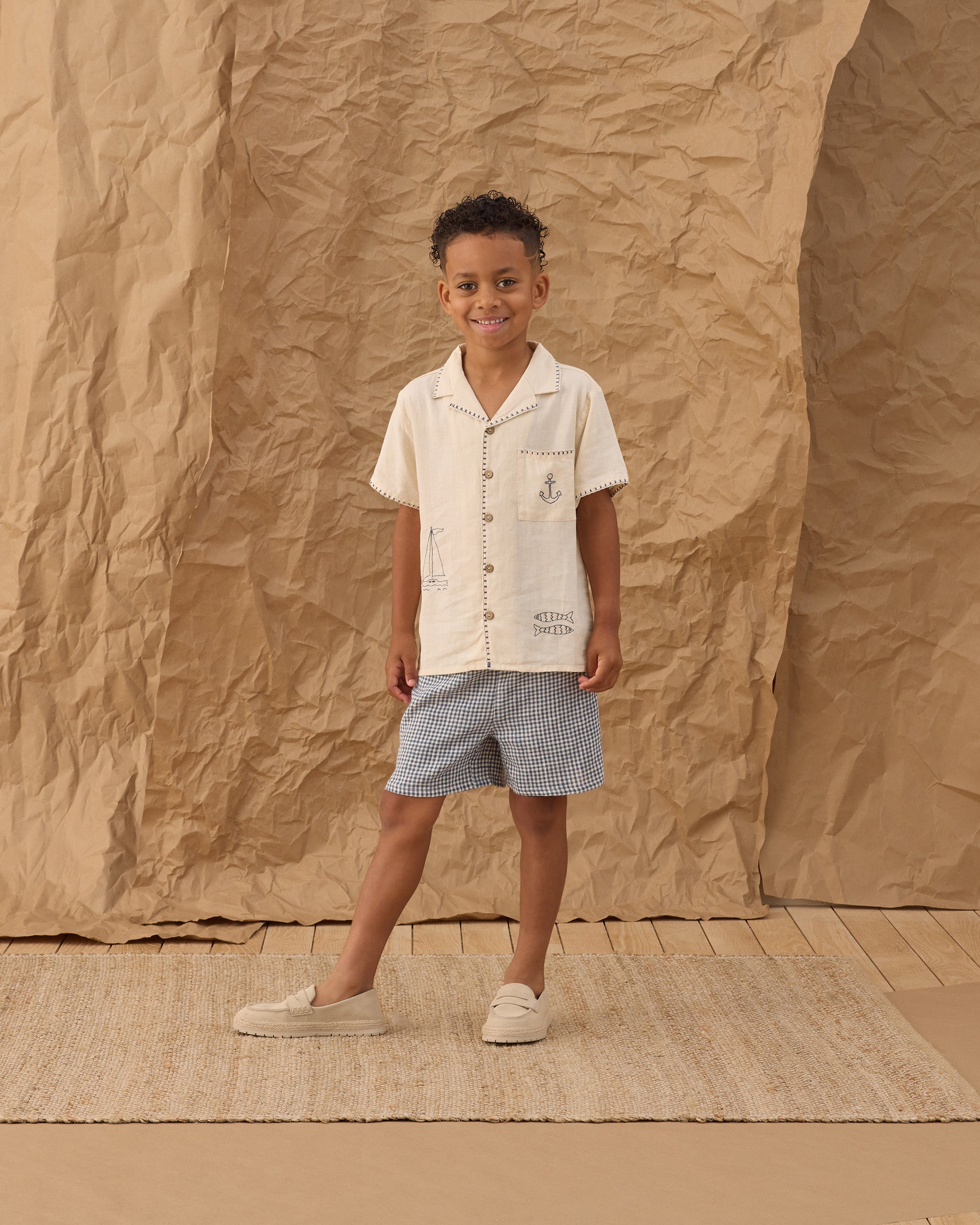 CLORE+cloreクロレRound Tael Shirtラウンドテールシャツ Lapel Collar Shirt Sailor – Rylee + Cru