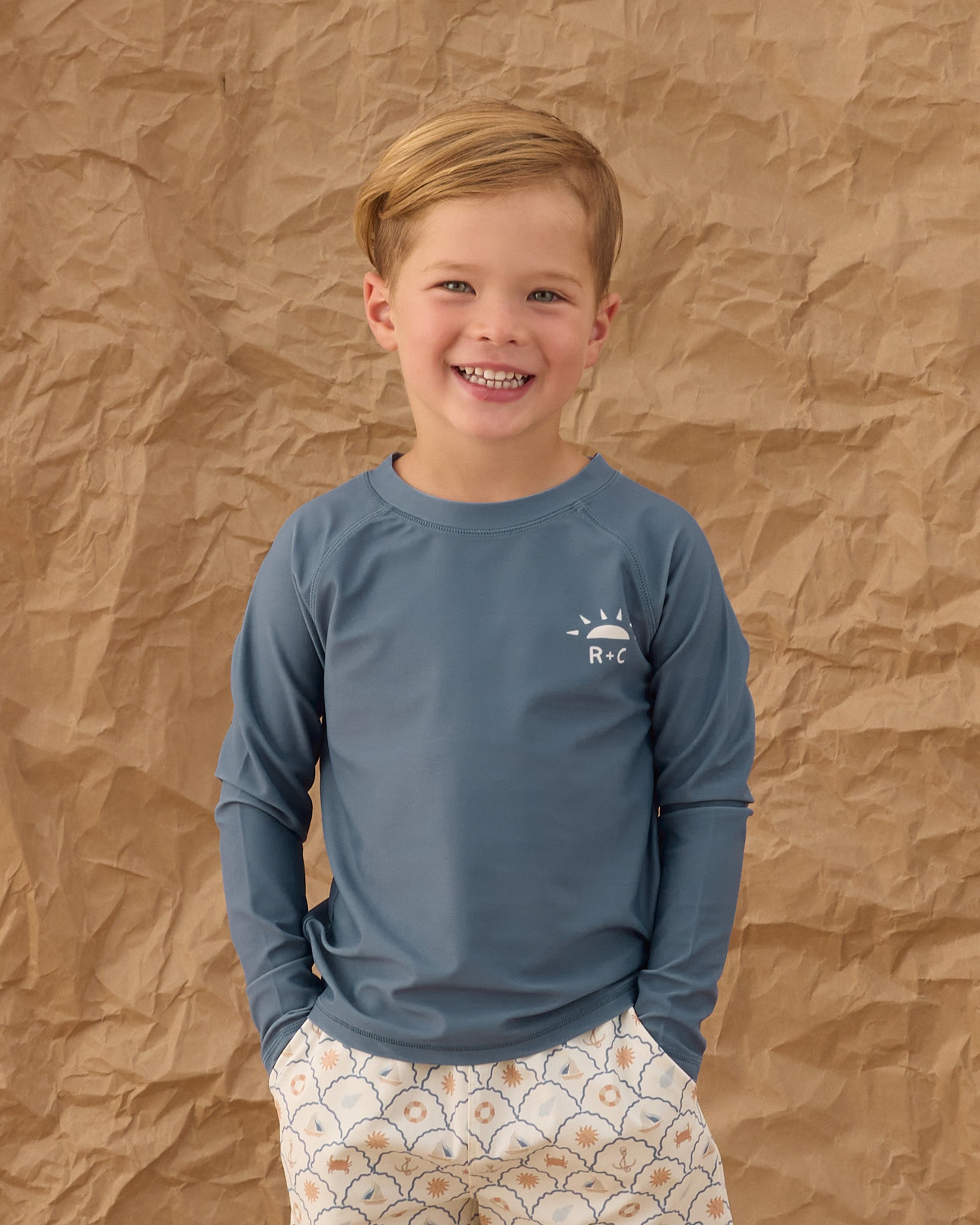 Langarm-Rashguard Marine