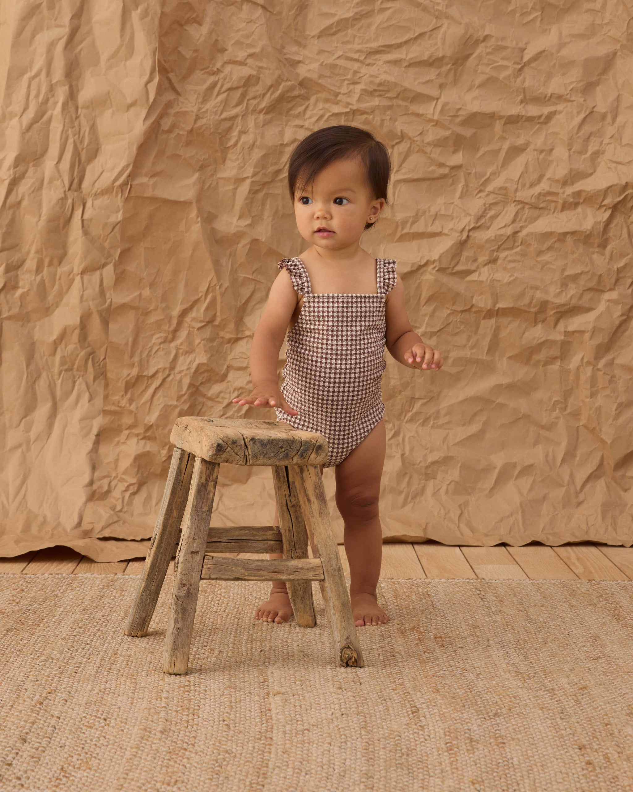 Positano One-Piece Chocolate Houndstooth – Rylee + Cru