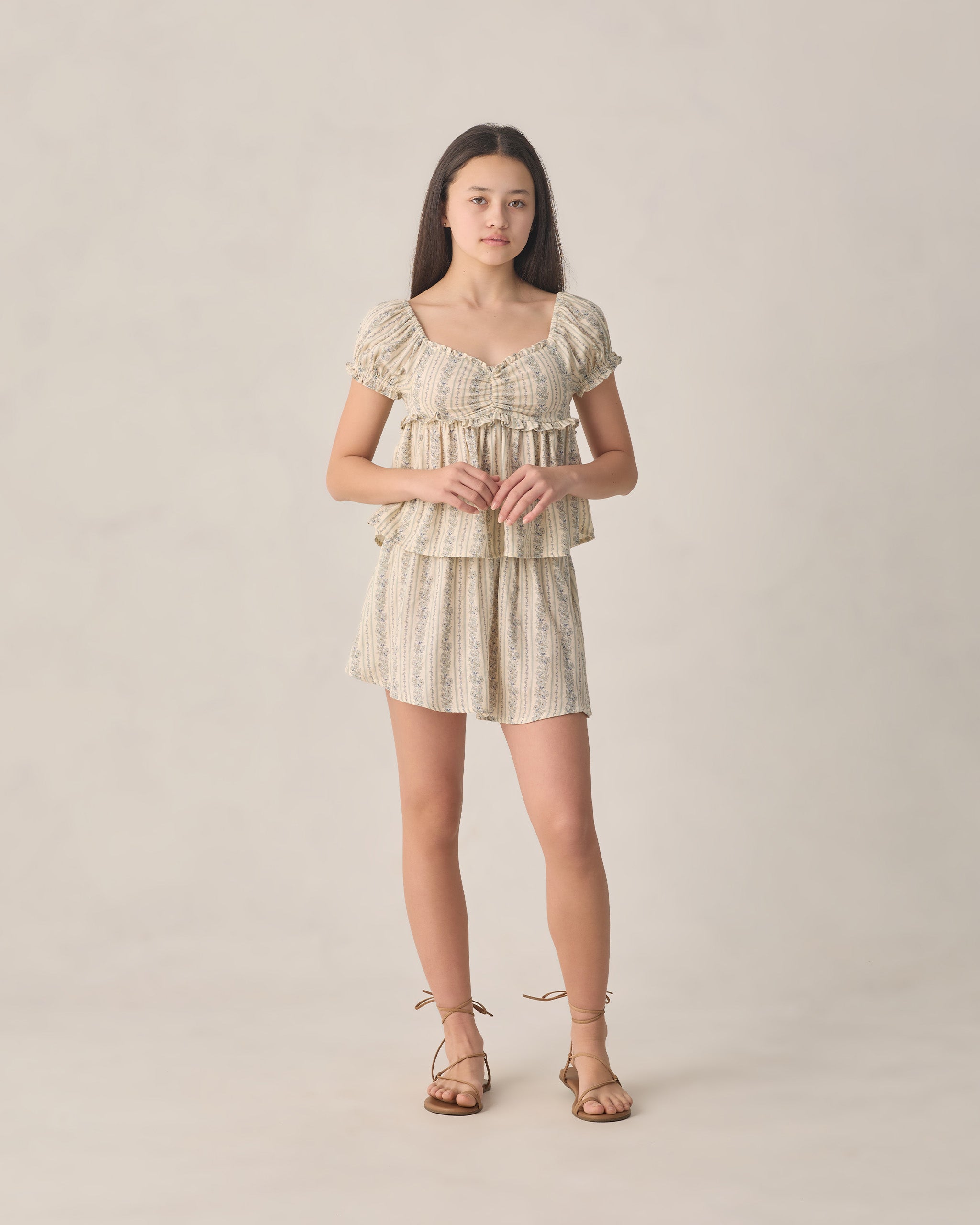 Teen Jubilee Top Blue Floral