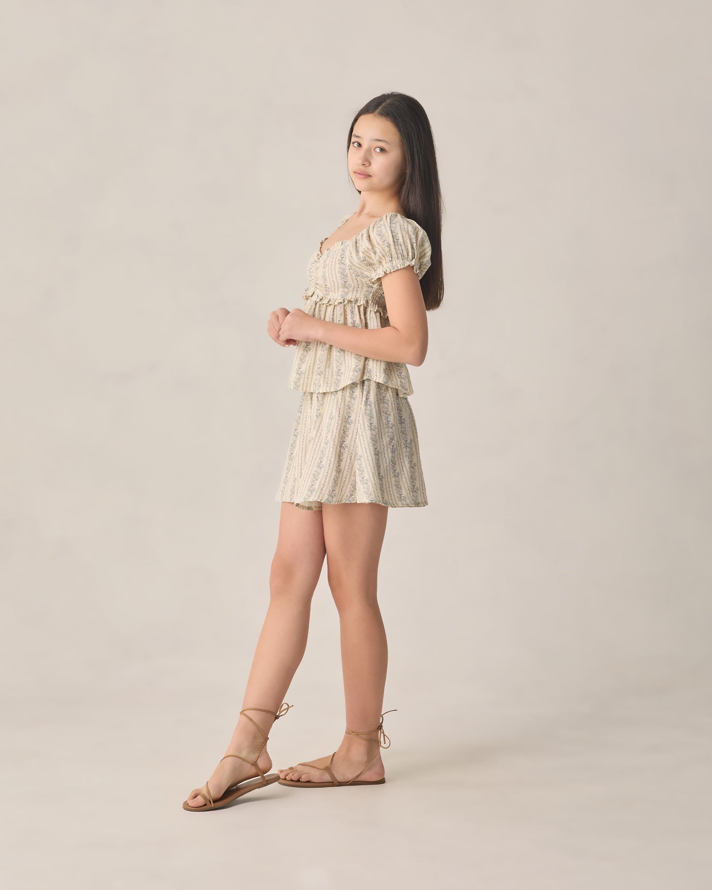 Teen Jubilee Top Blue Floral