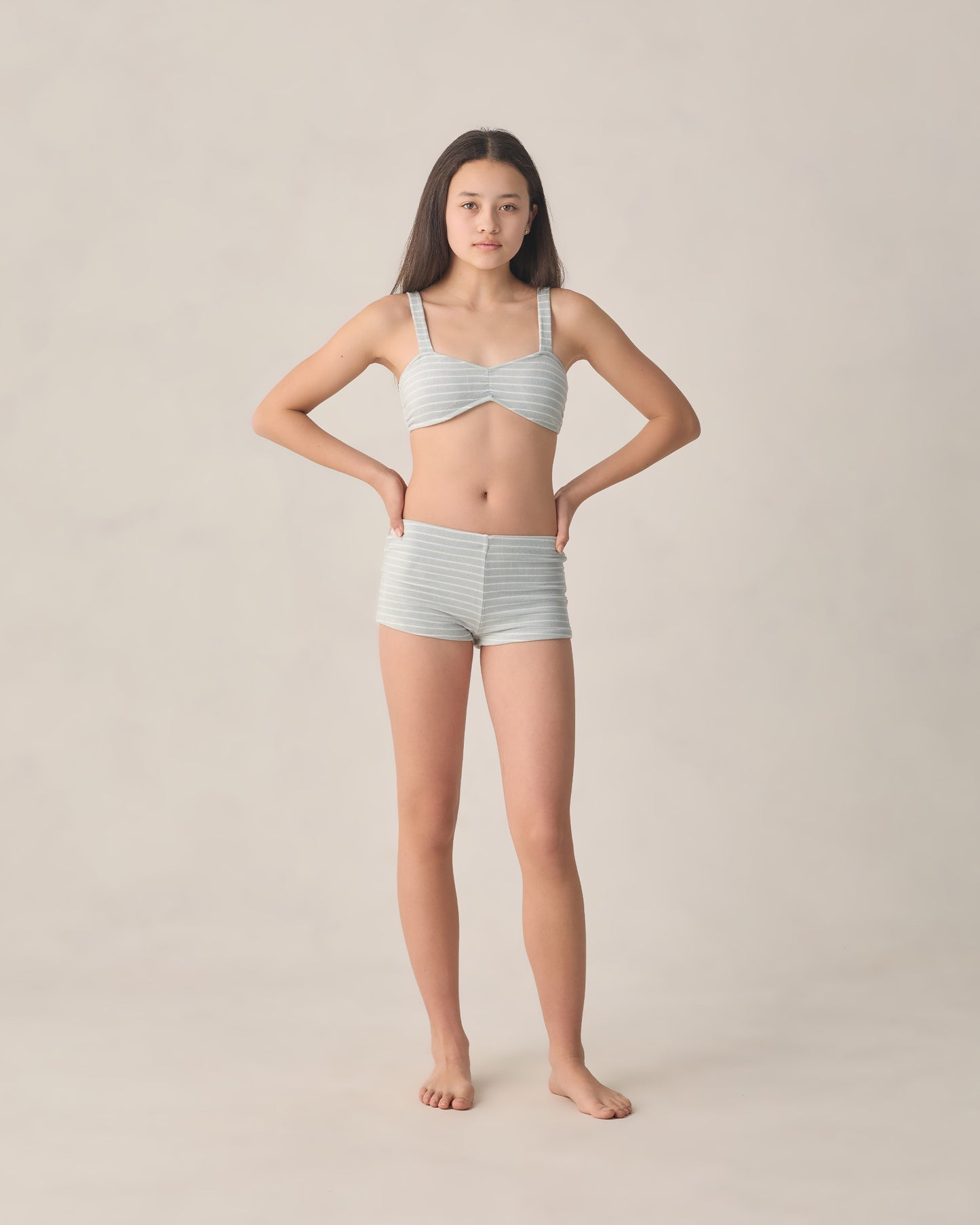 Ensemble bikini Alaya pour adolescents - Rayures écume de mer