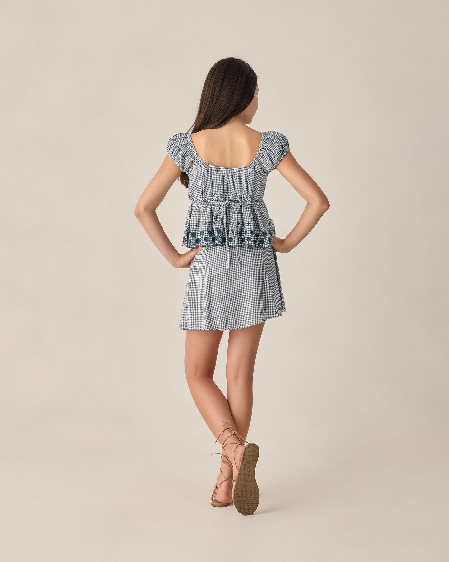 Teen Rachel Skirt Marine Gingham