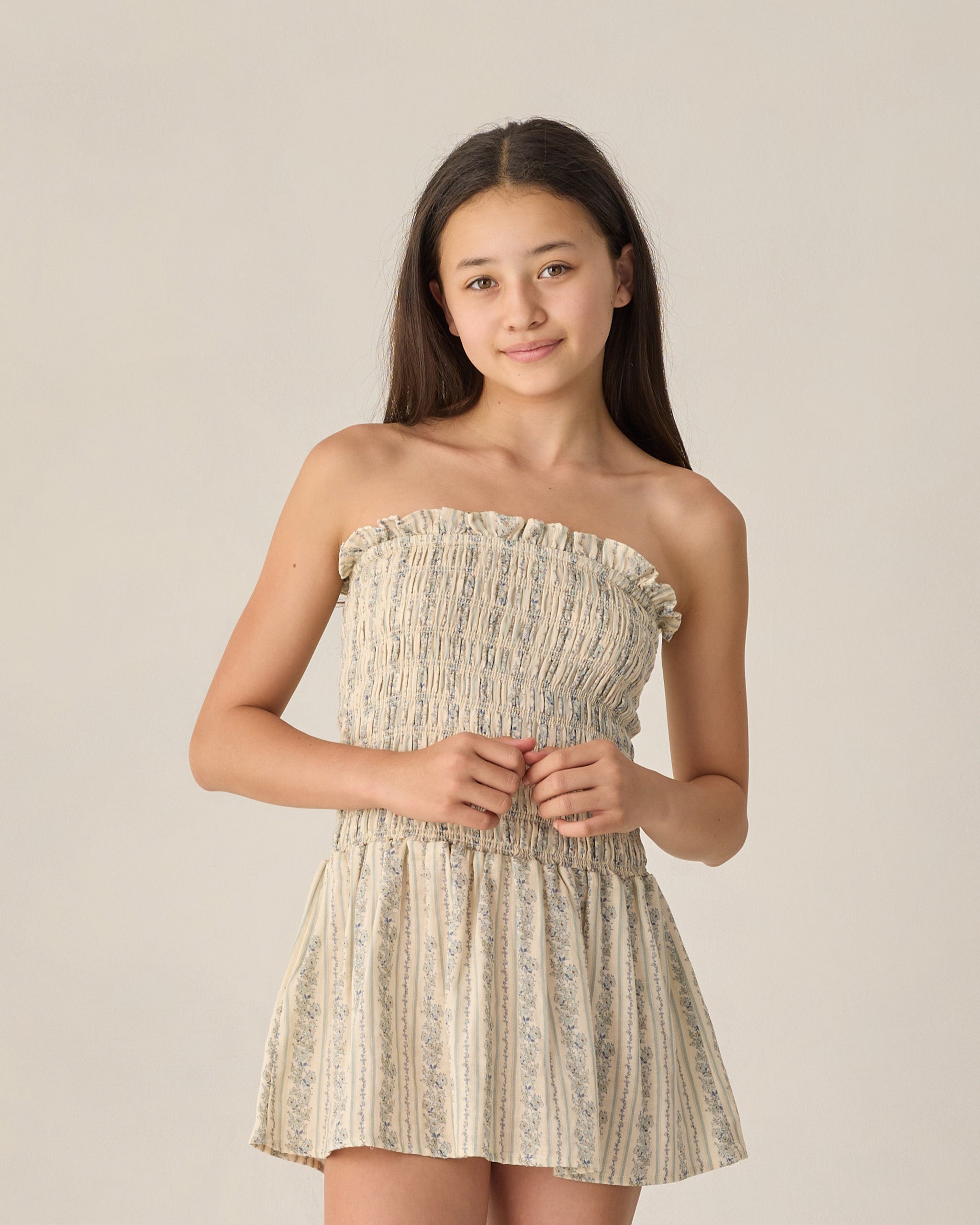 Teen Daria Mini Dress Blue Floral – Rylee + Cru