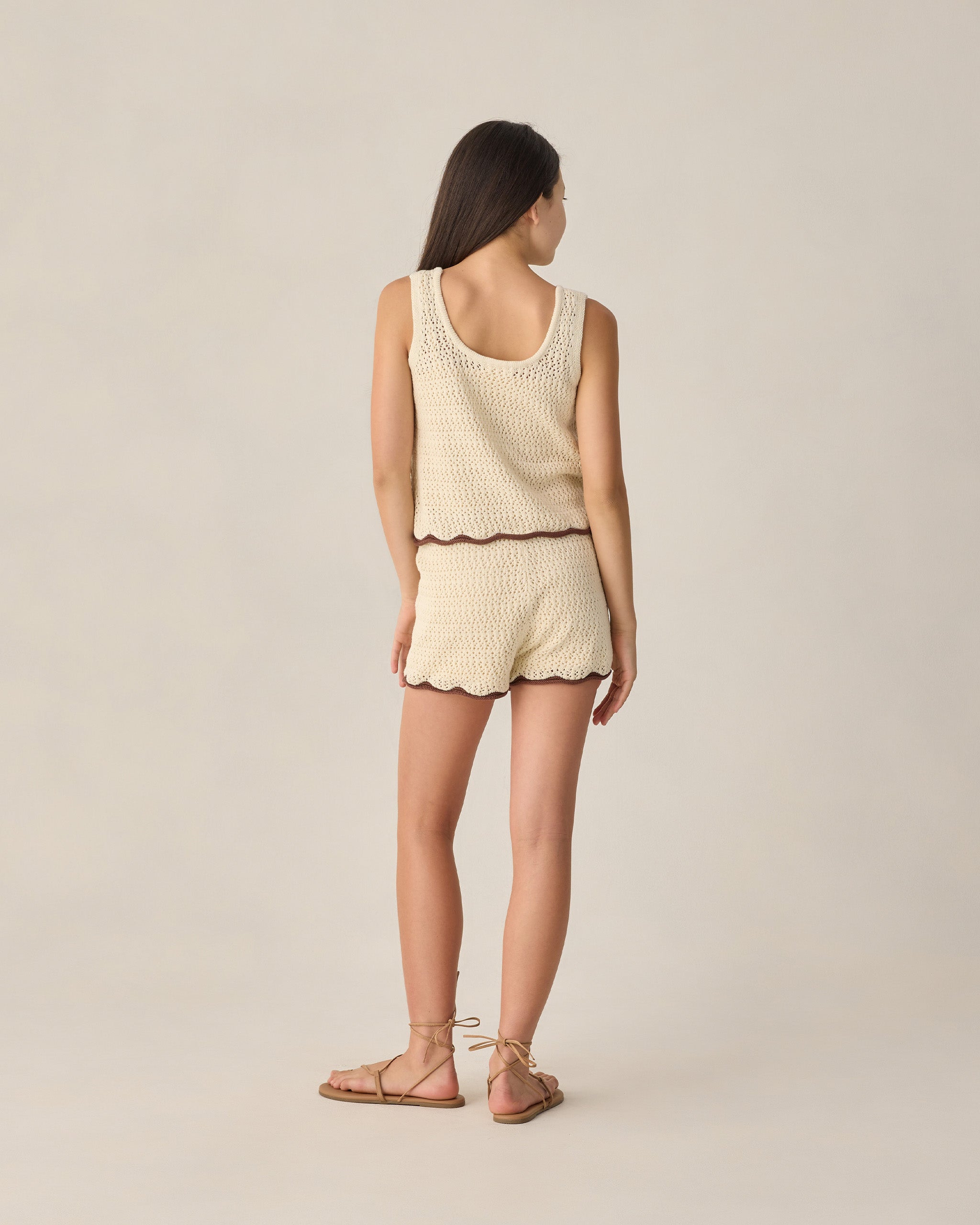 Häkel-Tanktop-Set für Teenager, Natur