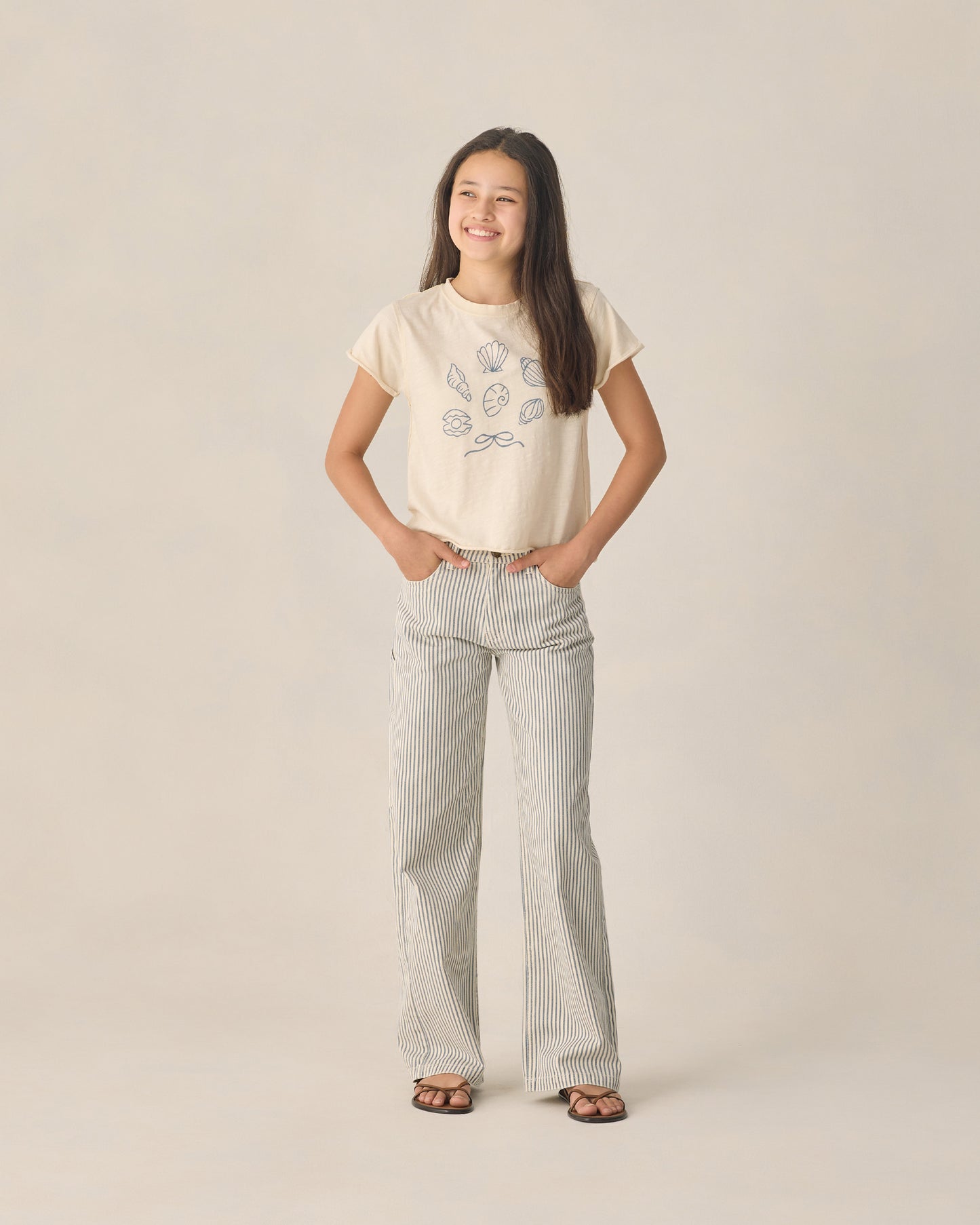 Teen Baggy Hose mit weitem Bein und Eisenbahnstreifen