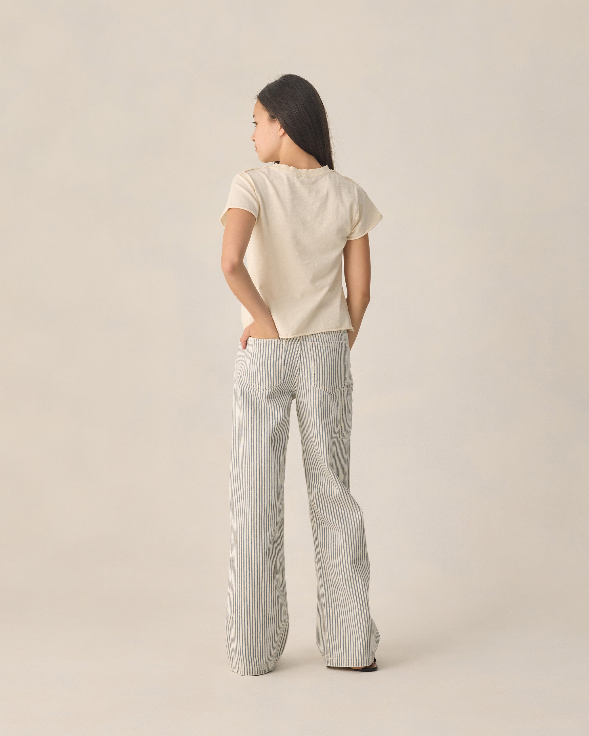 Teen Baggy Hose mit weitem Bein und Eisenbahnstreifen