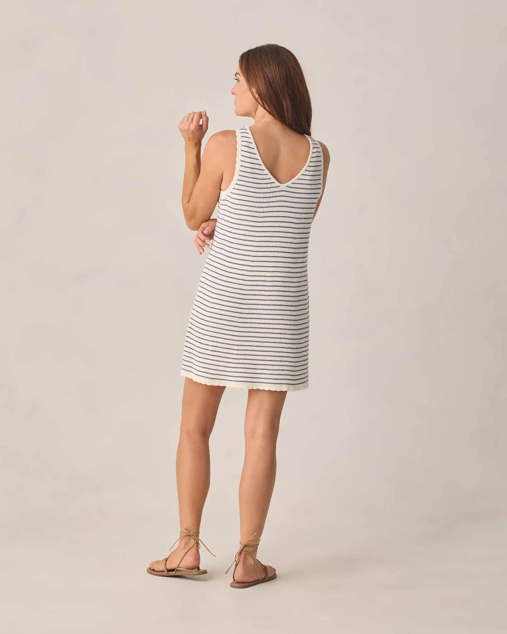 Women's Crochet Tank Mini Dress Marine Stripe Rylee + Cru Women's Crochet Tank Mini Dress Marine Stripe Rylee + Cru