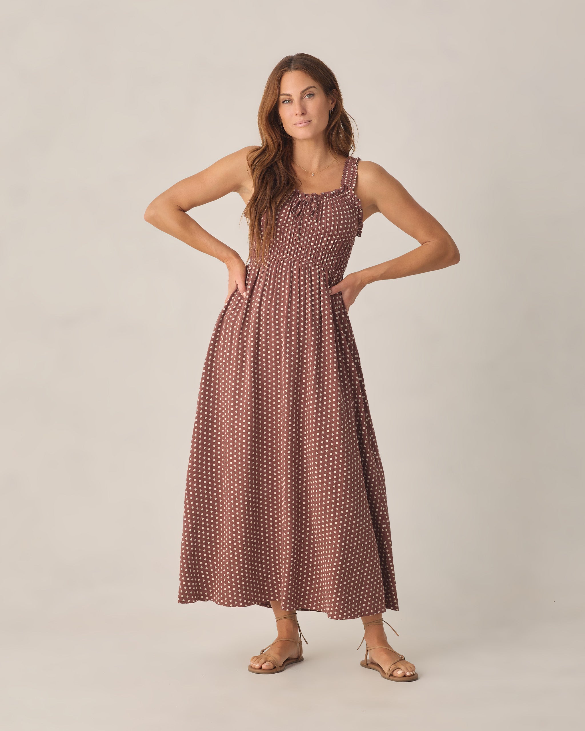 Women's Jane Dress Chocolate Polka Dot Rylee + Cru Women's Jane Dress Chocolate Polka Dot Rylee + Cru