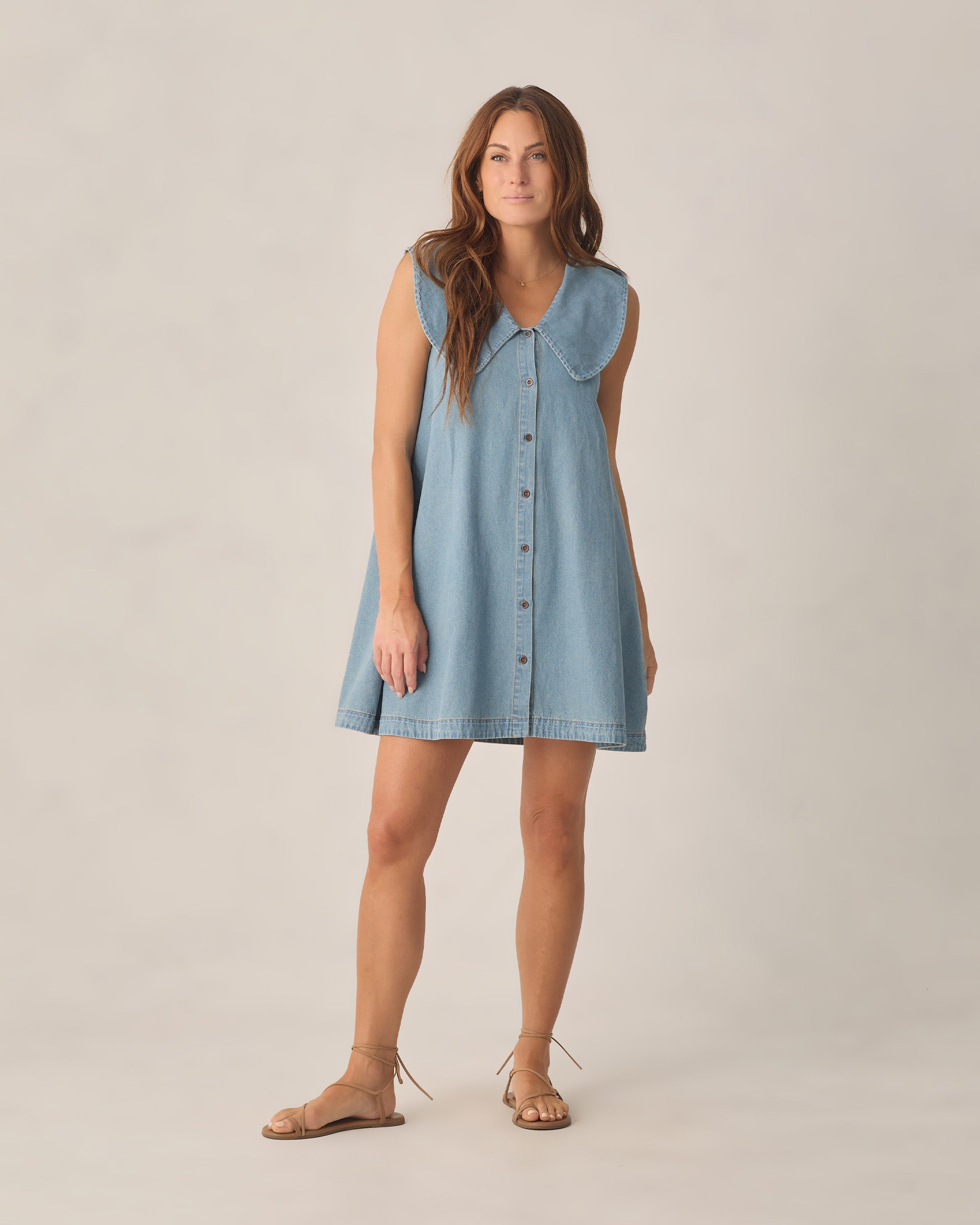rylee and cru denim dress RYLEE + CRU DENIM MINI DRESS / OCEAN