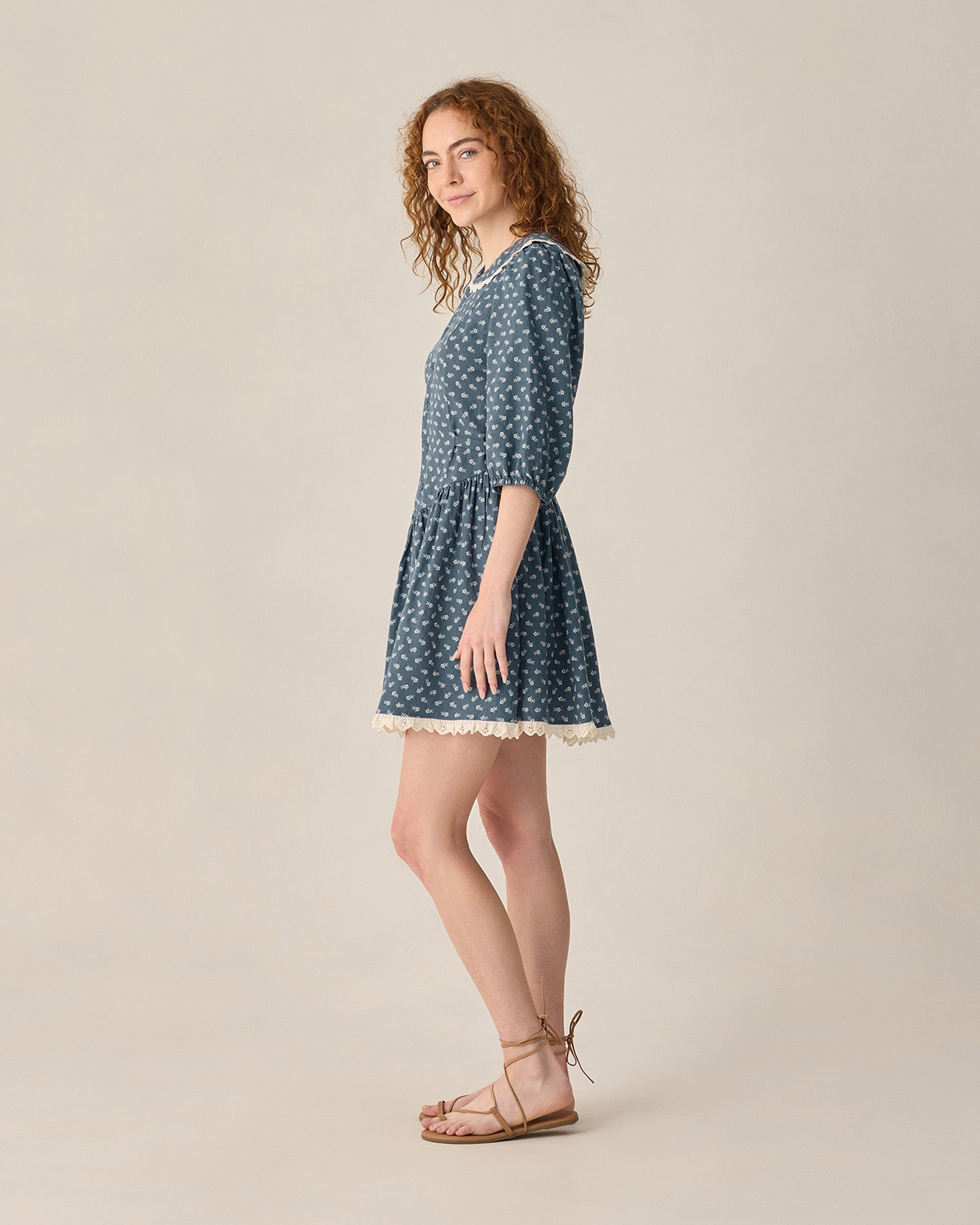 blue ginger dresses Women's Ginger Dress Ditsy, S at Rylee + Cru