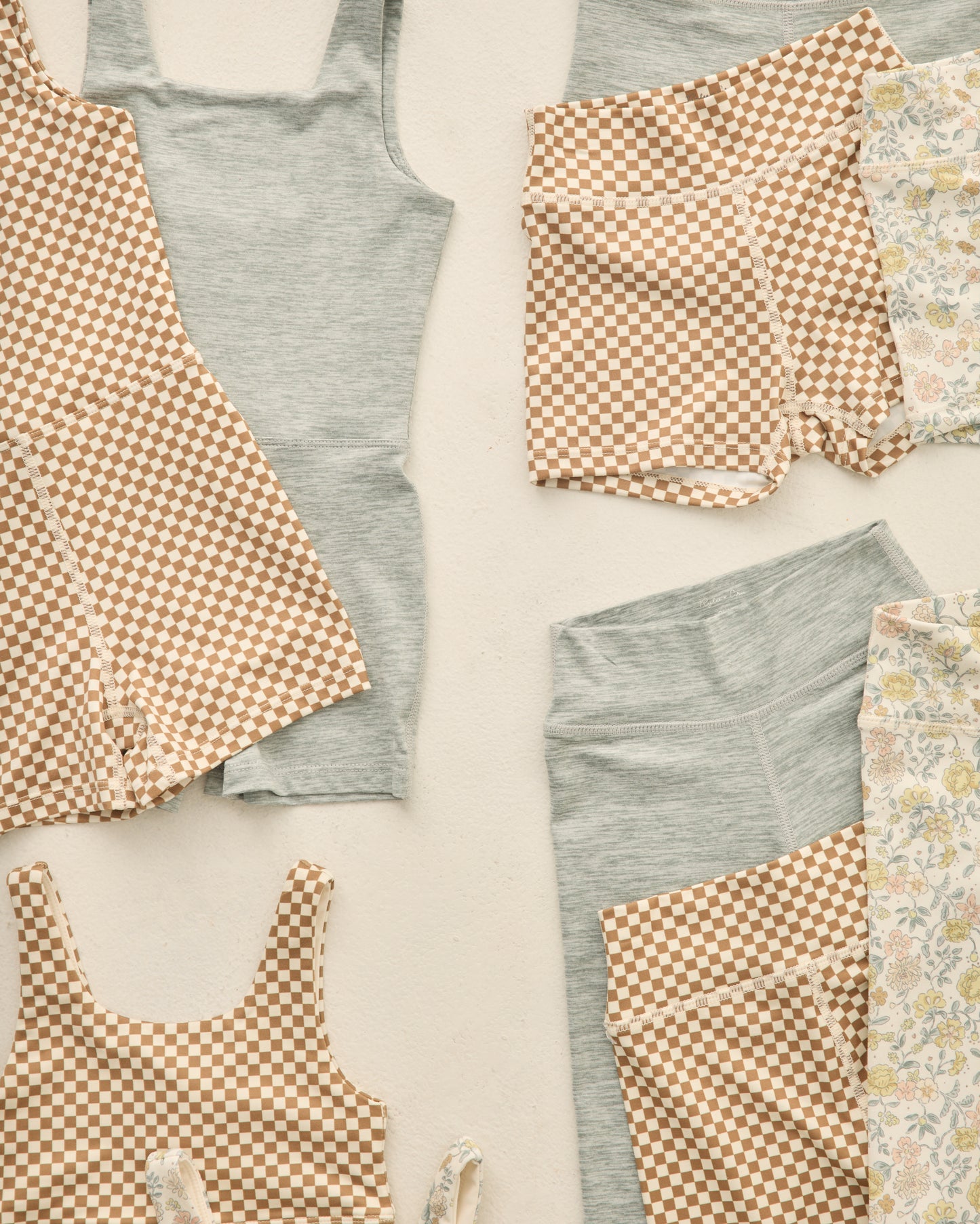 Shortie Short Ocre Check - Rylee + Cru | Kids Clothes | Trendy Baby Clothes | Modern Infant Outfits |