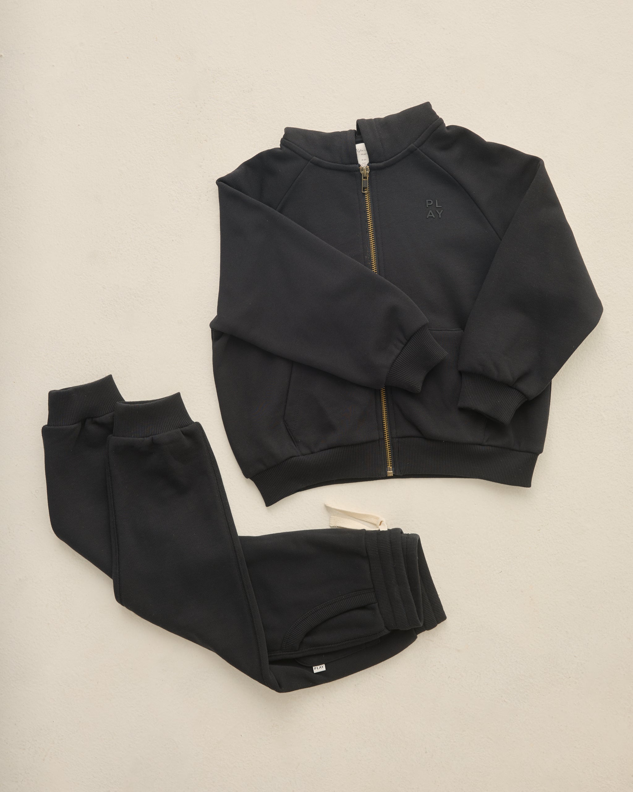 Zip Raglan Hoodie Black - Rylee + Cru | Kids Clothes | Trendy Baby Clothes | Modern Infant Outfits |
