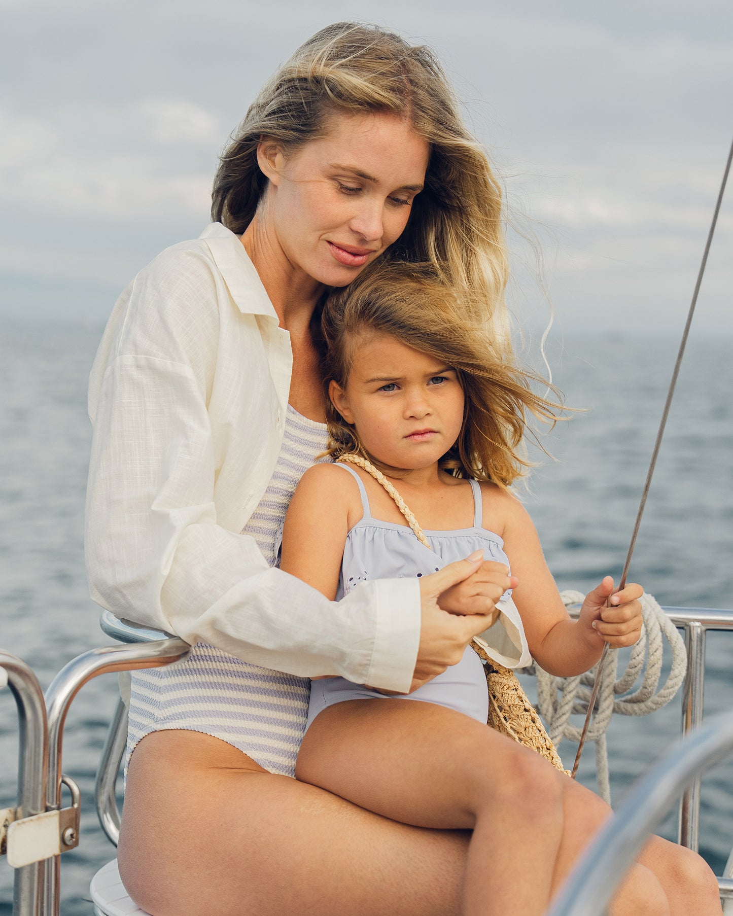 Off-The-Shoulder One-Piece Periwinkle - Rylee + Cru | Kids Clothes | Trendy Baby Clothes | Modern Infant Outfits |
