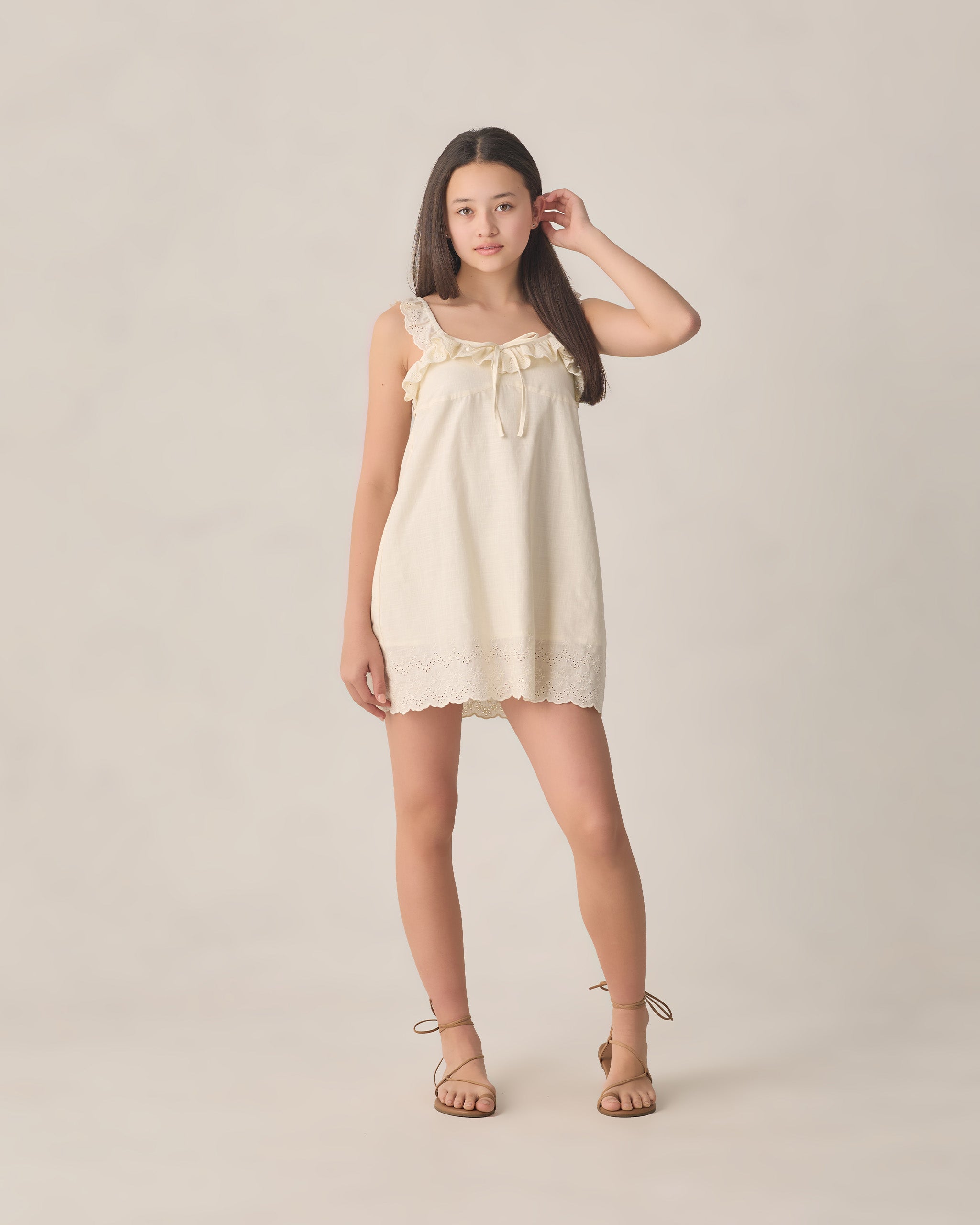 Teen Ida Mini Dress Ivory – Rylee + Cru