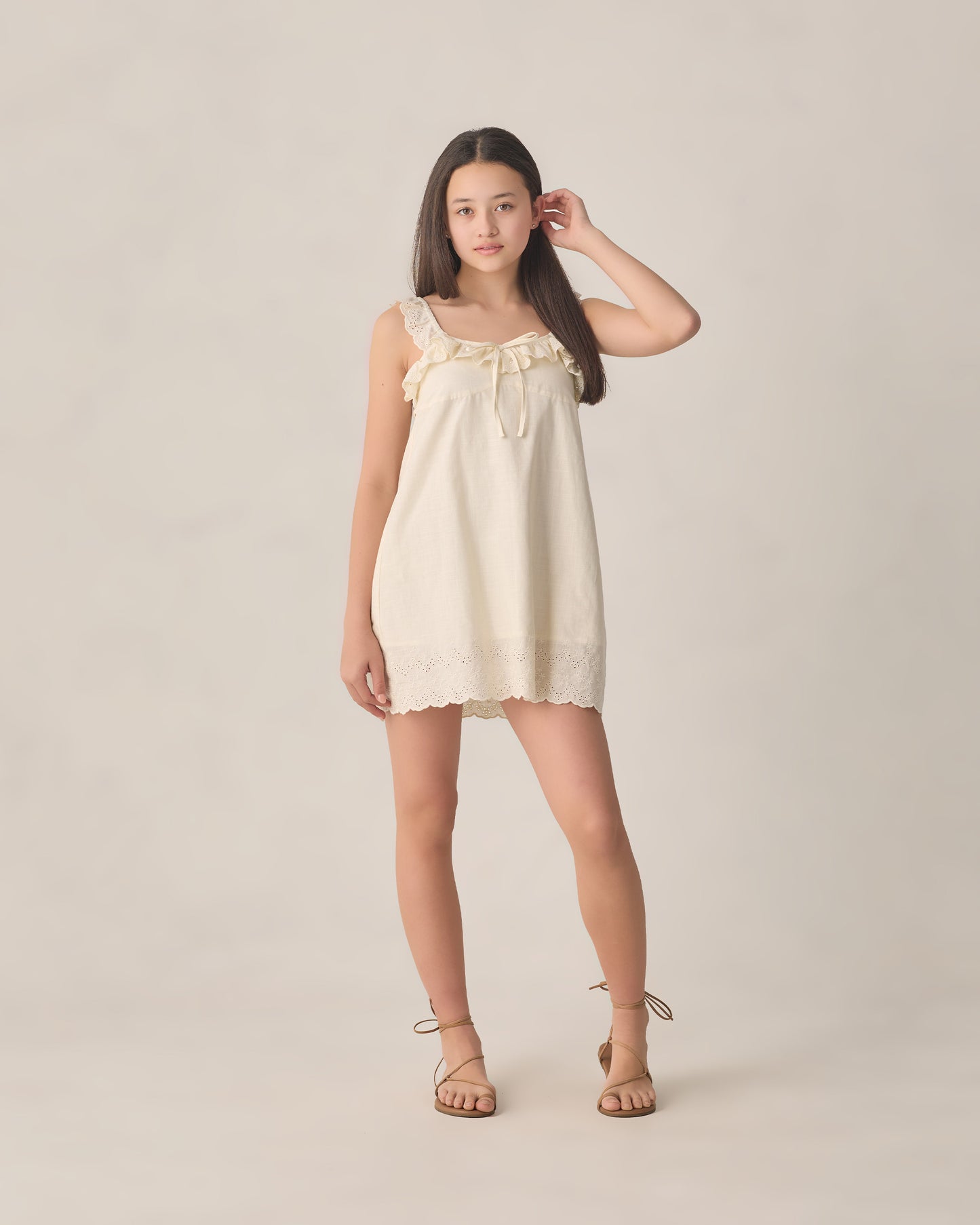 Teen Ida Mini Dress Ivory - Rylee + Cru | Kids Clothes | Trendy Baby Clothes | Modern Infant Outfits |