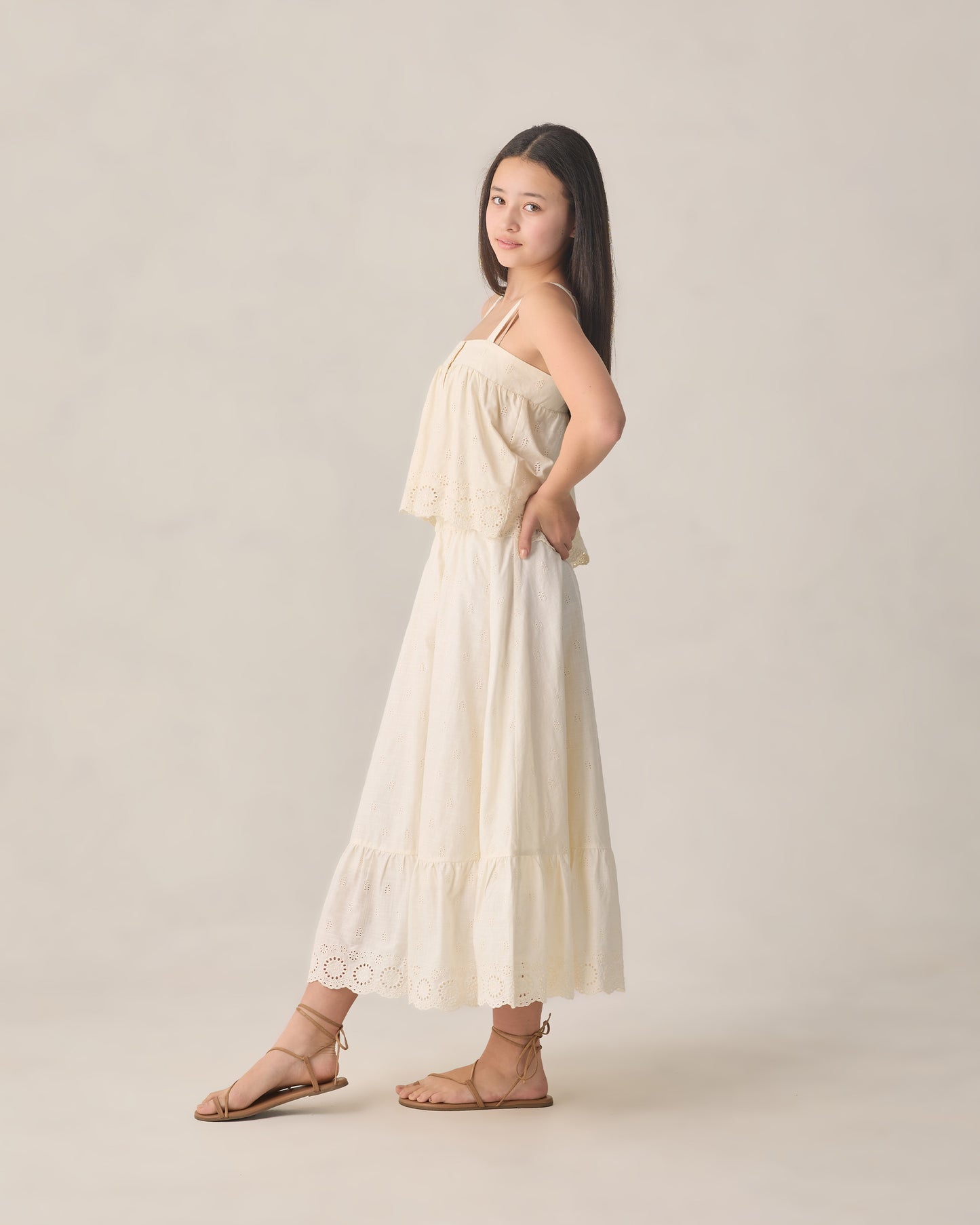 Teen Rose Maxi Skirt Ivory - Rylee + Cru | Kids Clothes | Trendy Baby Clothes | Modern Infant Outfits |