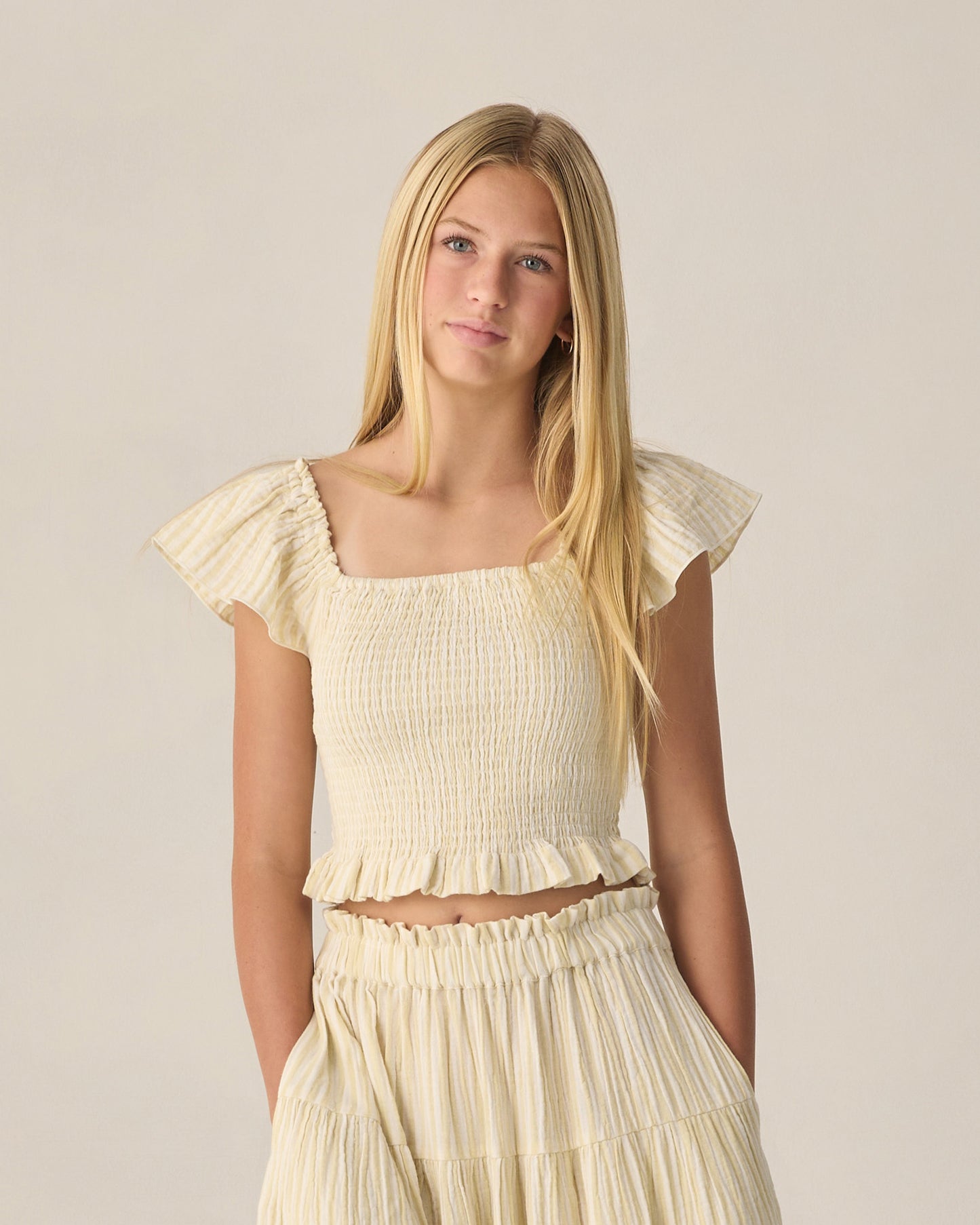 Teen Zayla Top Citron Stripe - Rylee + Cru | Kids Clothes | Trendy Baby Clothes | Modern Infant Outfits |