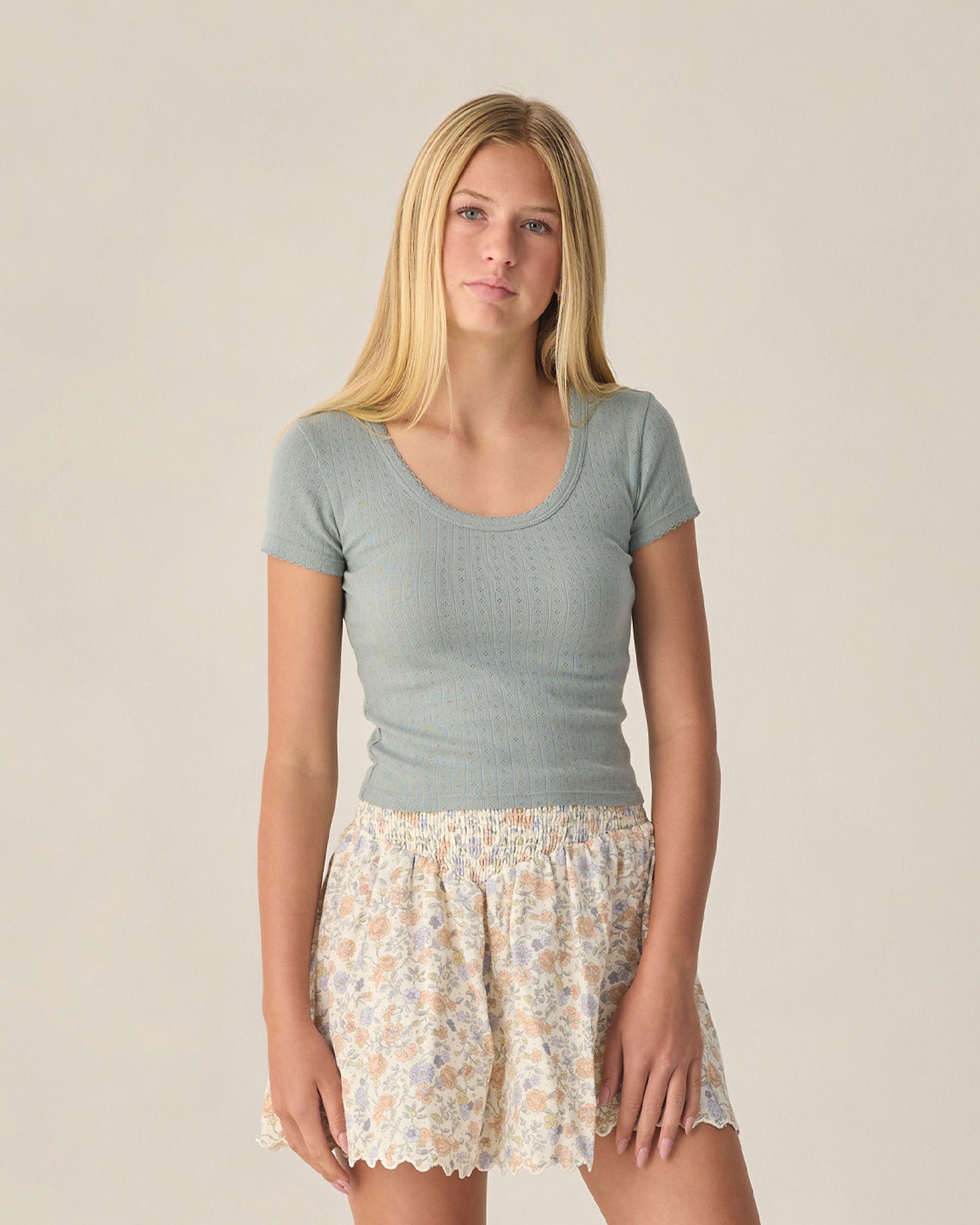 Teen Pointelle Jersey Sea Green - Rylee + Cru | Kids Clothes | Trendy Baby Clothes | Modern Infant Outfits |