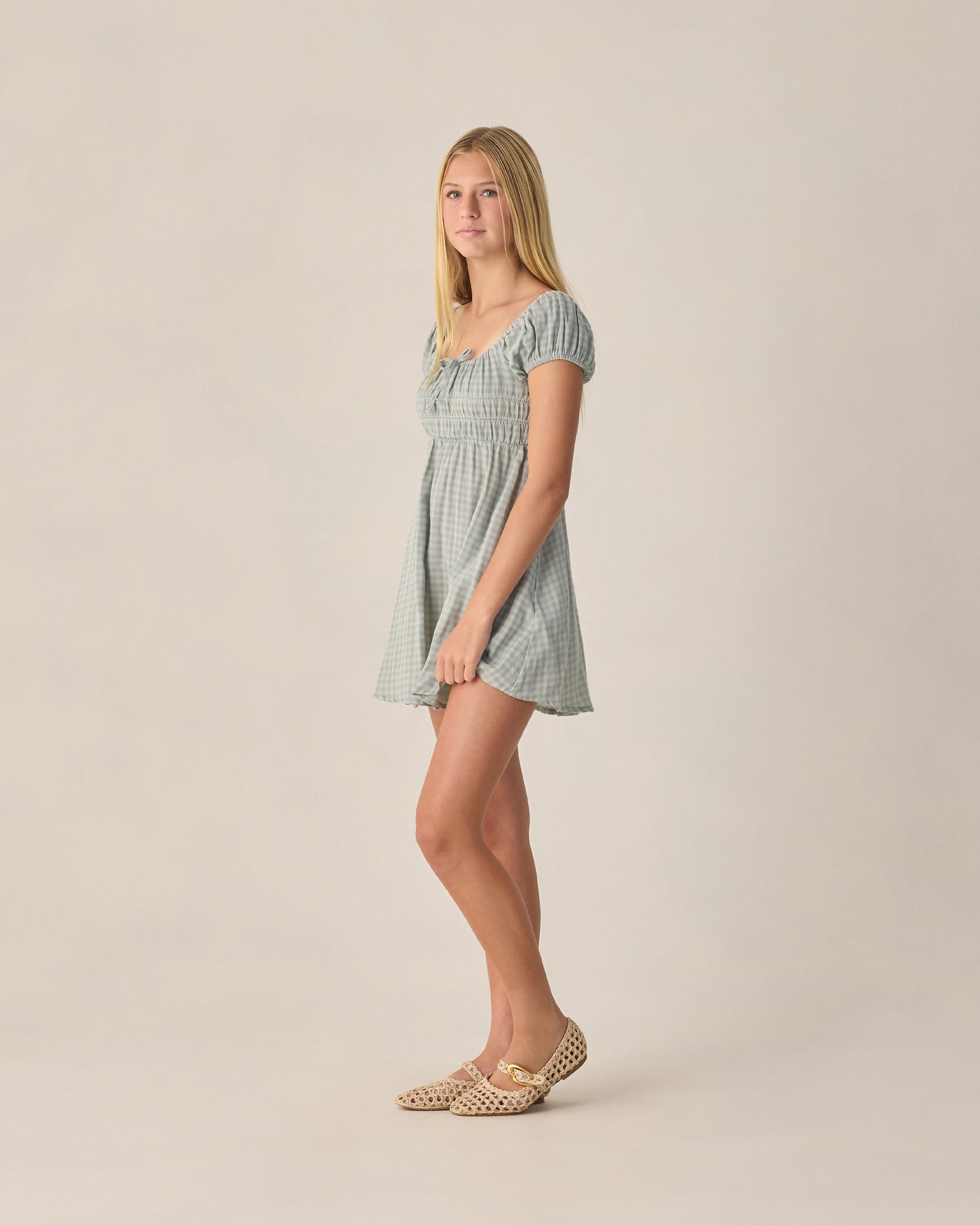 Teen Joya Dress Green Gingham - Rylee + Cru | Kids Clothes | Trendy Baby Clothes | Modern Infant Outfits |