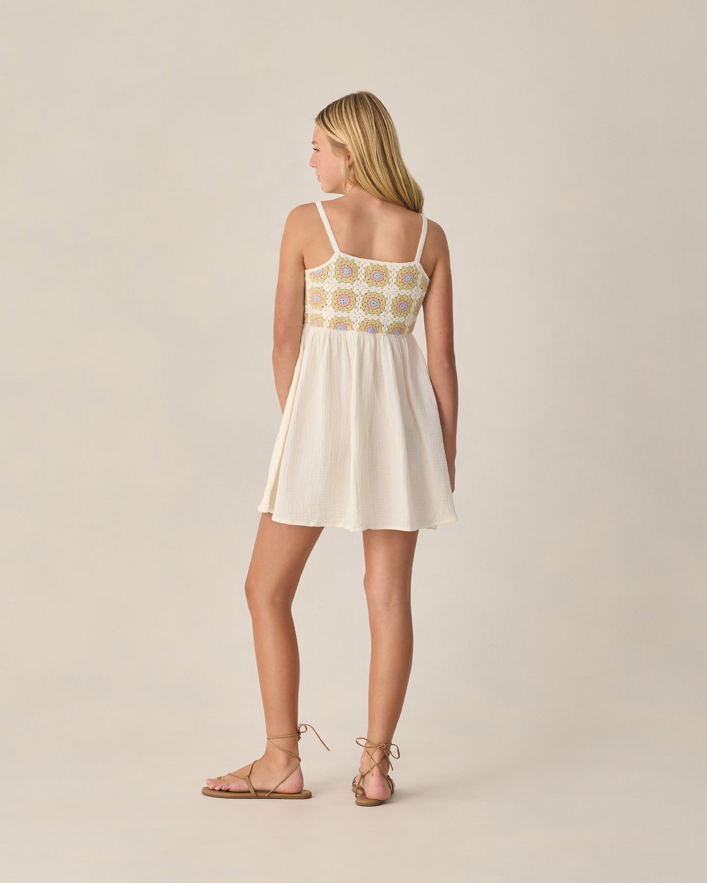 Teen Crochet Sundress Citron Daisy Check - Rylee + Cru | Kids Clothes | Trendy Baby Clothes | Modern Infant Outfits |