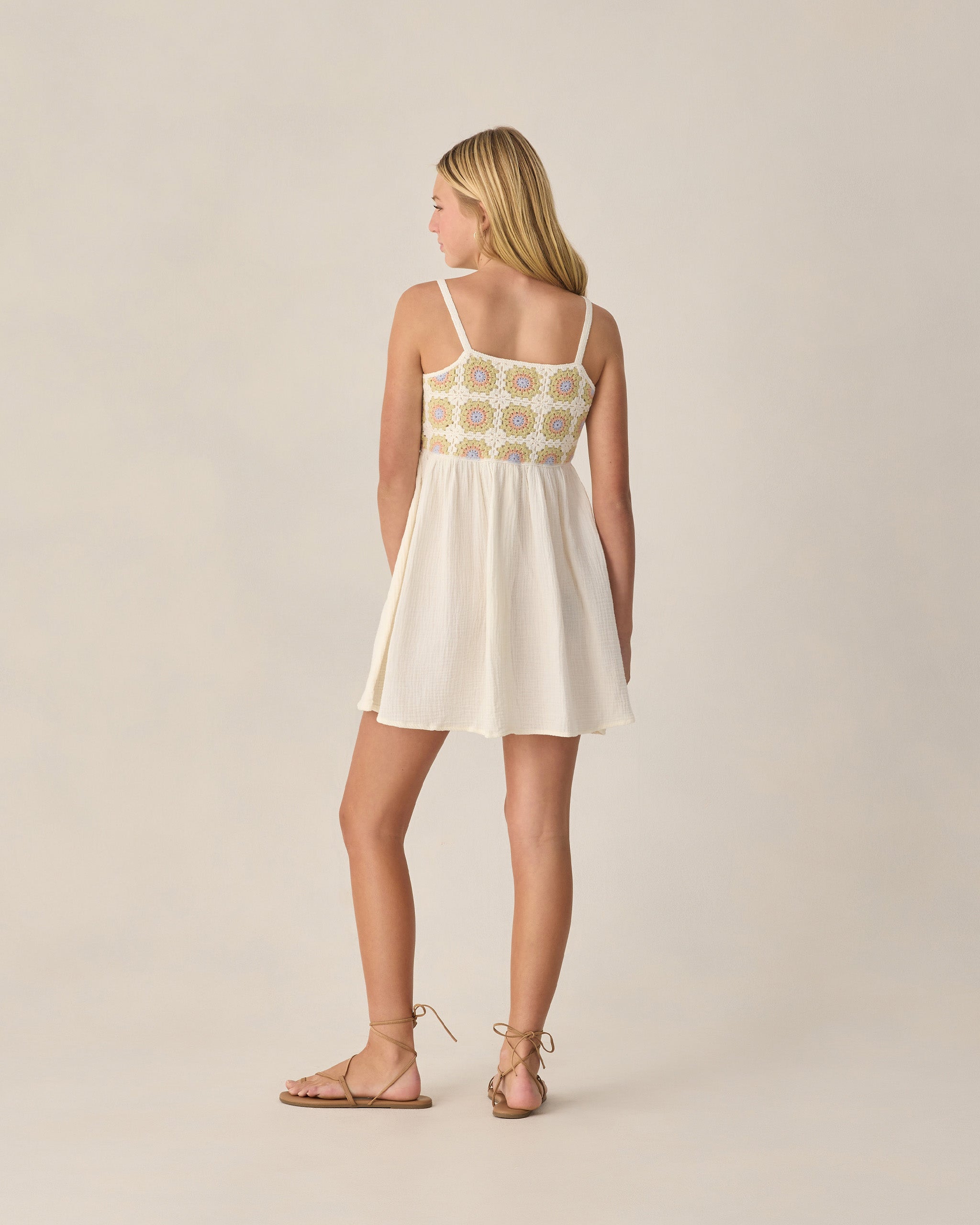 Teen Crochet Sundress Citron Daisy Check - Rylee + Cru | Kids Clothes | Trendy Baby Clothes | Modern Infant Outfits |