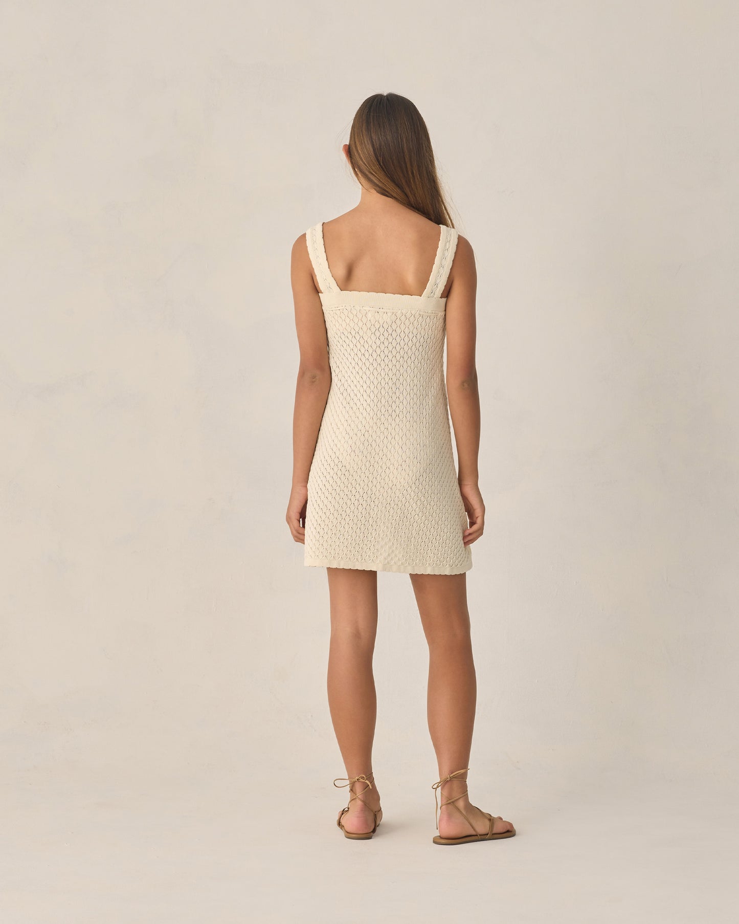 Teen Crochet Tank Mini Dress Natural - Rylee + Cru | Kids Clothes | Trendy Baby Clothes | Modern Infant Outfits |