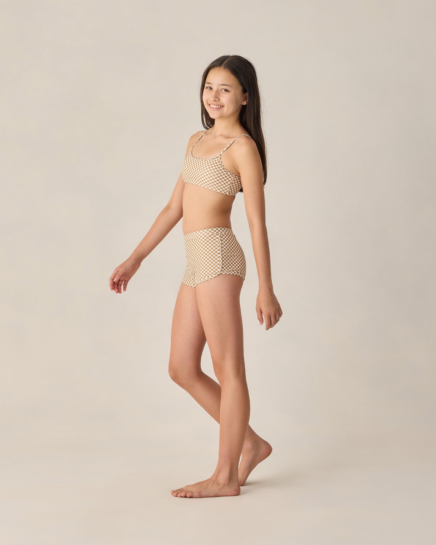 Teen Malia Bikini Set Ocre Check - Rylee + Cru | Kids Clothes | Trendy Baby Clothes | Modern Infant Outfits |