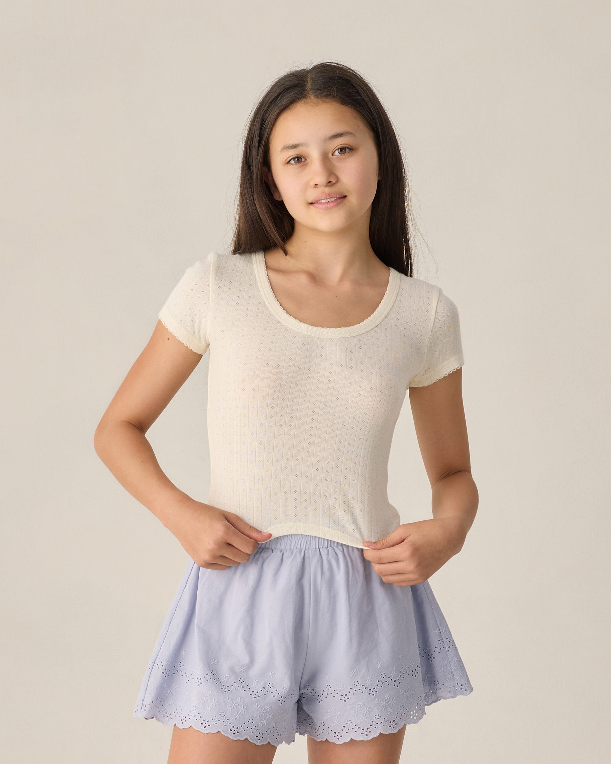 Teen Pointelle Jersey Ivory - Rylee + Cru | Kids Clothes | Trendy Baby Clothes | Modern Infant Outfits |
