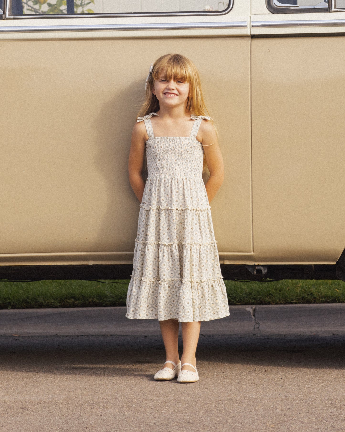 Taylor Dress Green Fleur - Rylee + Cru | Kids Clothes | Trendy Baby Clothes | Modern Infant Outfits |