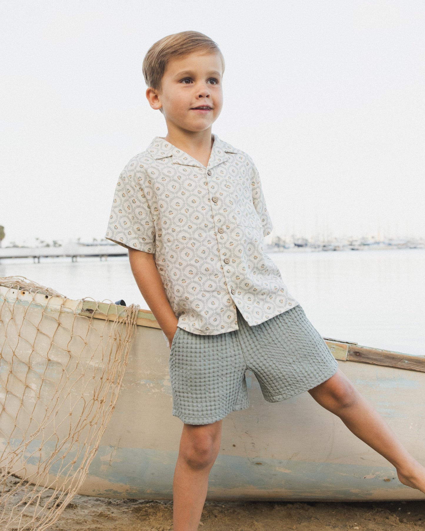 Relaxed Short Sea Green - Rylee + Cru | Kids Clothes | Trendy Baby Clothes | Modern Infant Outfits |