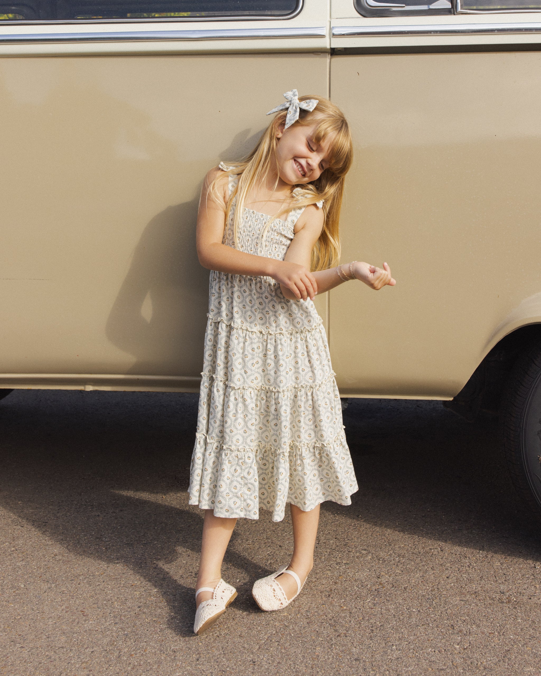 Bow Green Fleur - Rylee + Cru | Kids Clothes | Trendy Baby Clothes | Modern Infant Outfits |