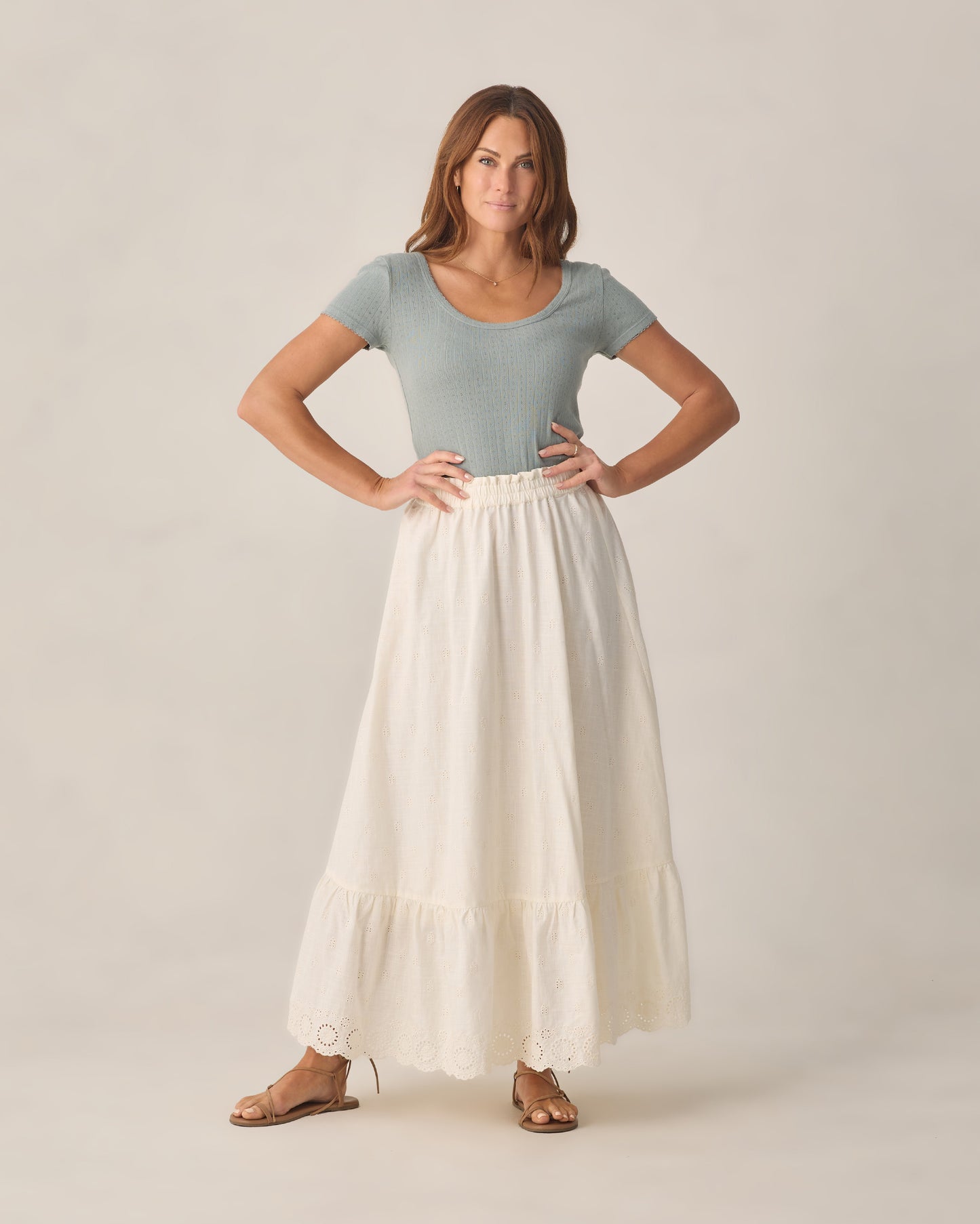 Women's Rose Maxi Skirt Ivory - Rylee + Cru | Kids Clothes | Trendy Baby Clothes | Modern Infant Outfits |