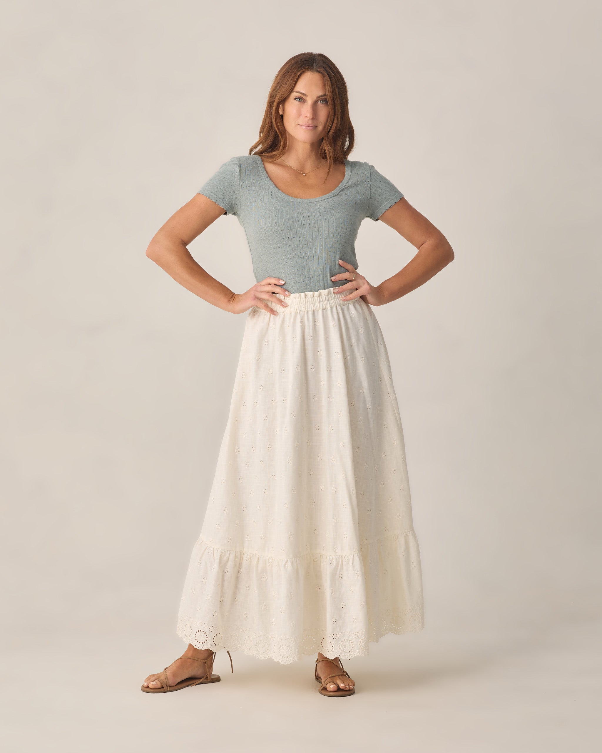 Women's Rose Maxi Skirt Ivory - Rylee + Cru | Kids Clothes | Trendy Baby Clothes | Modern Infant Outfits |