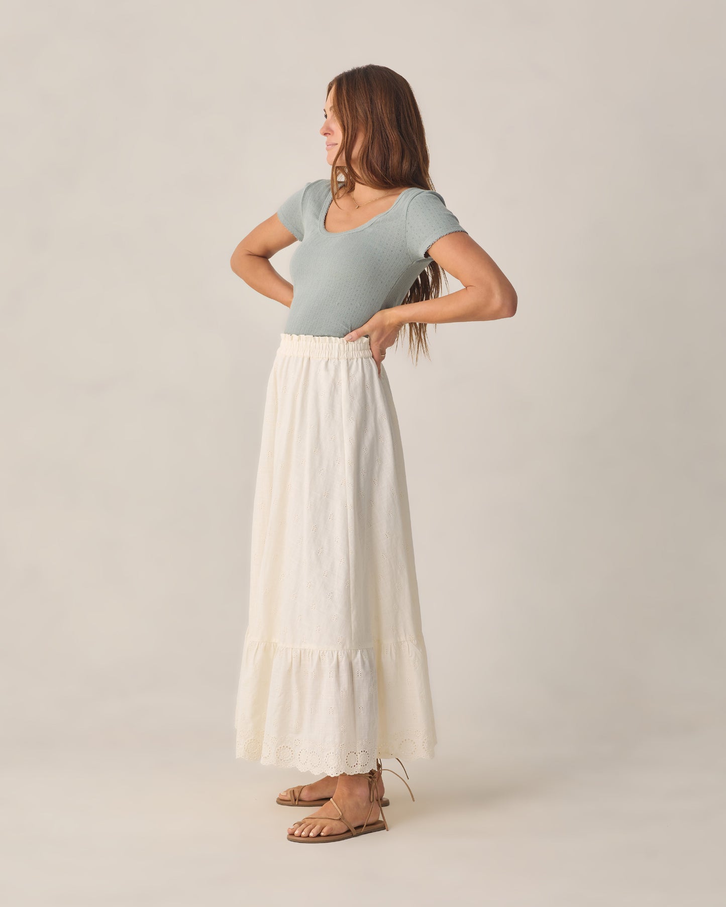 Women's Rose Maxi Skirt Ivory - Rylee + Cru | Kids Clothes | Trendy Baby Clothes | Modern Infant Outfits |