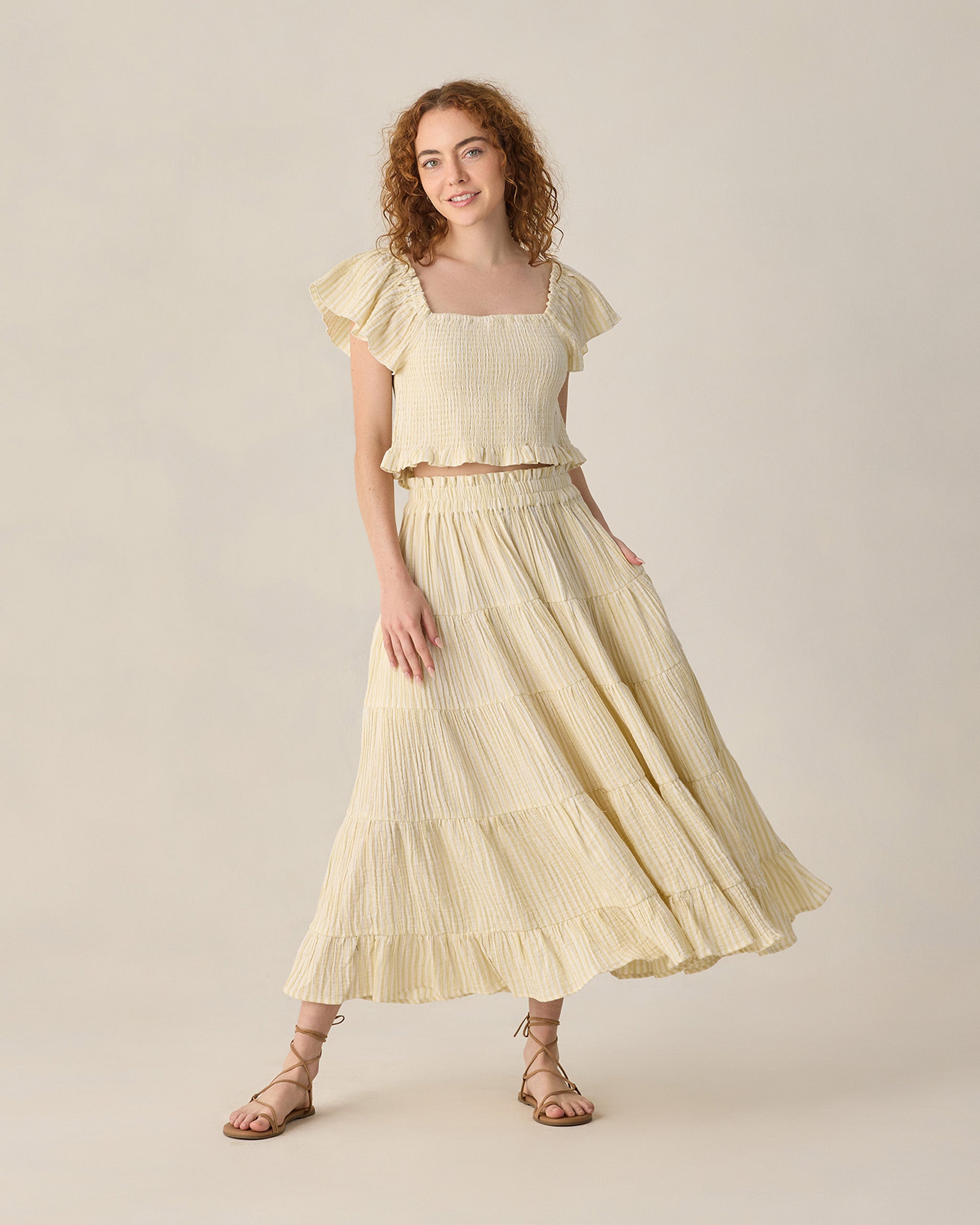 Women's Zayla Top Citron Stripe – Rylee + Cru