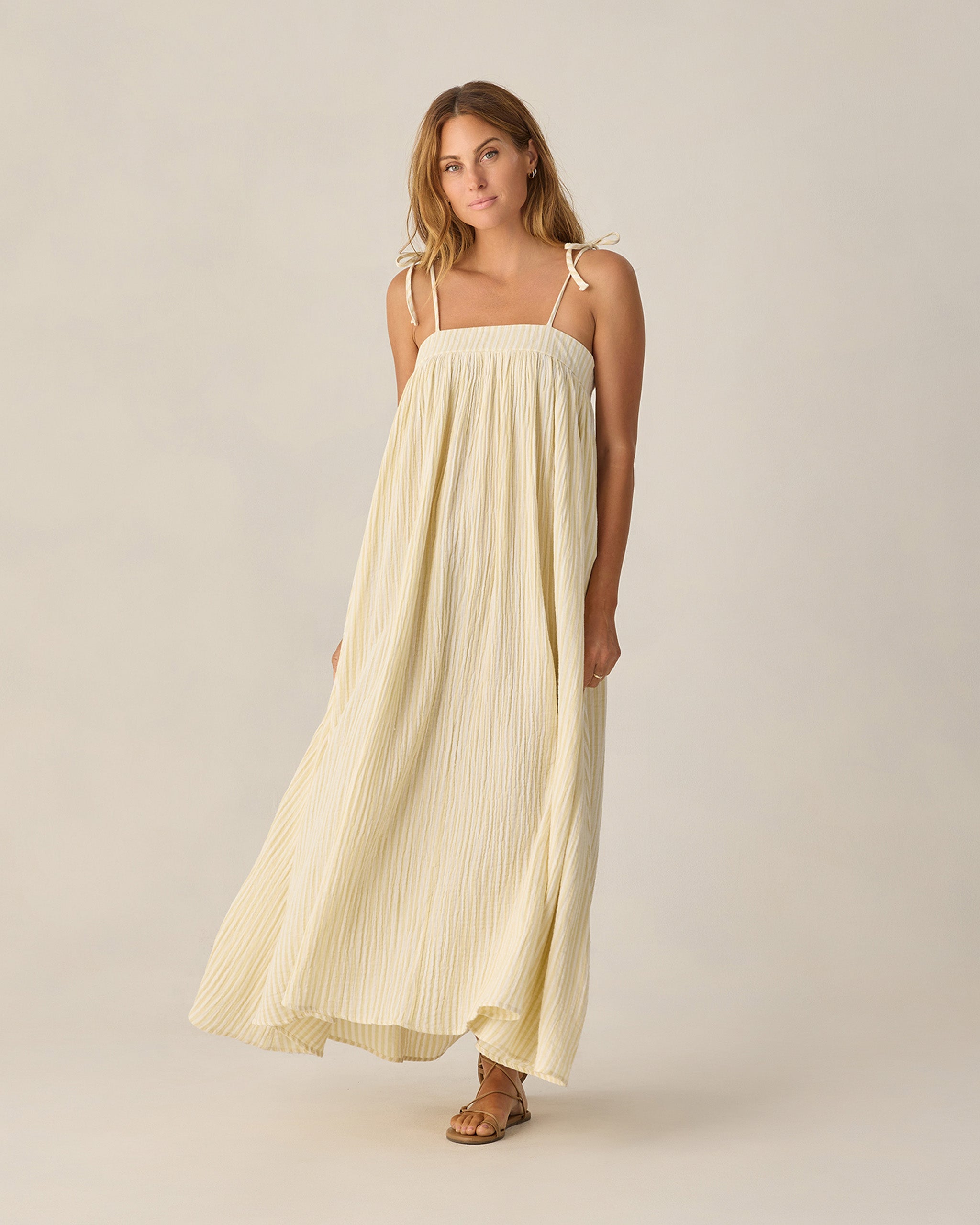 Women's Malea Dress Citron Stripe - Rylee + Cru | Kids Clothes | Trendy Baby Clothes | Modern Infant Outfits |
